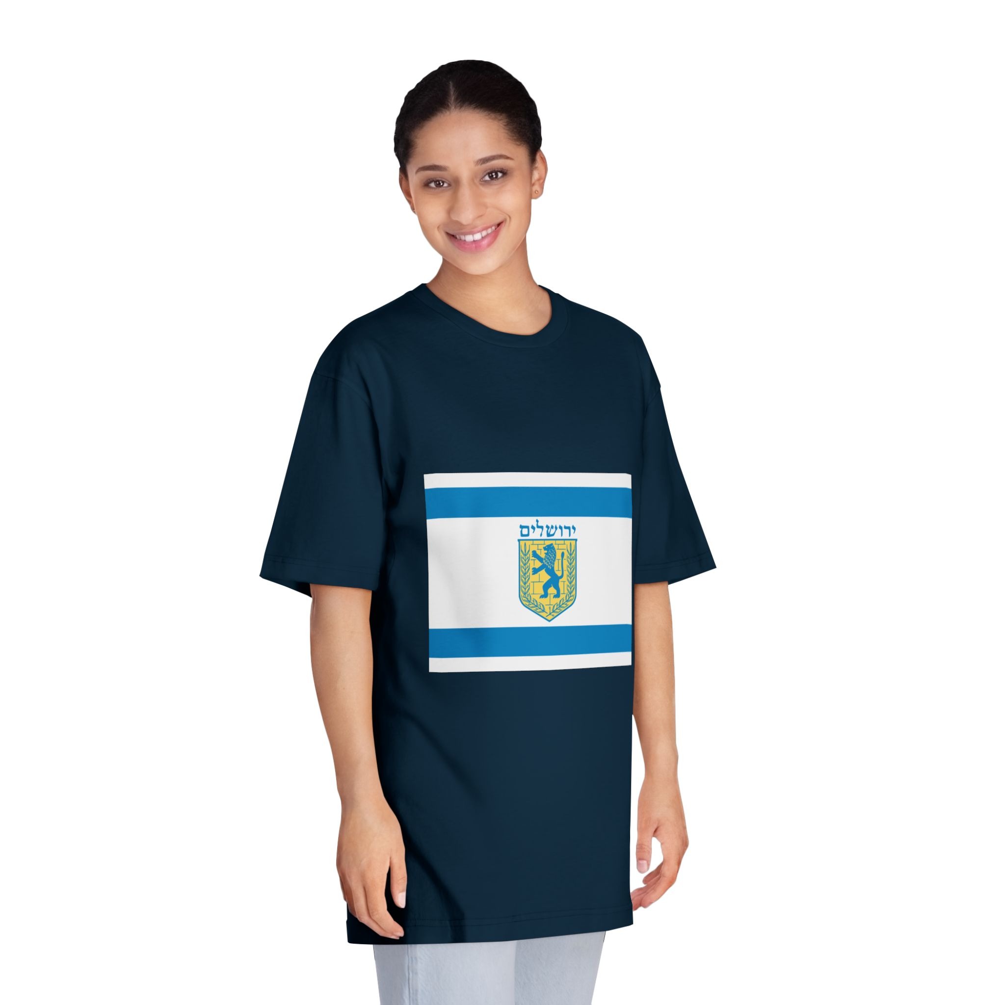 Flag of Jerusalem Unisex Classic Crewneck T Shirt - Image 19