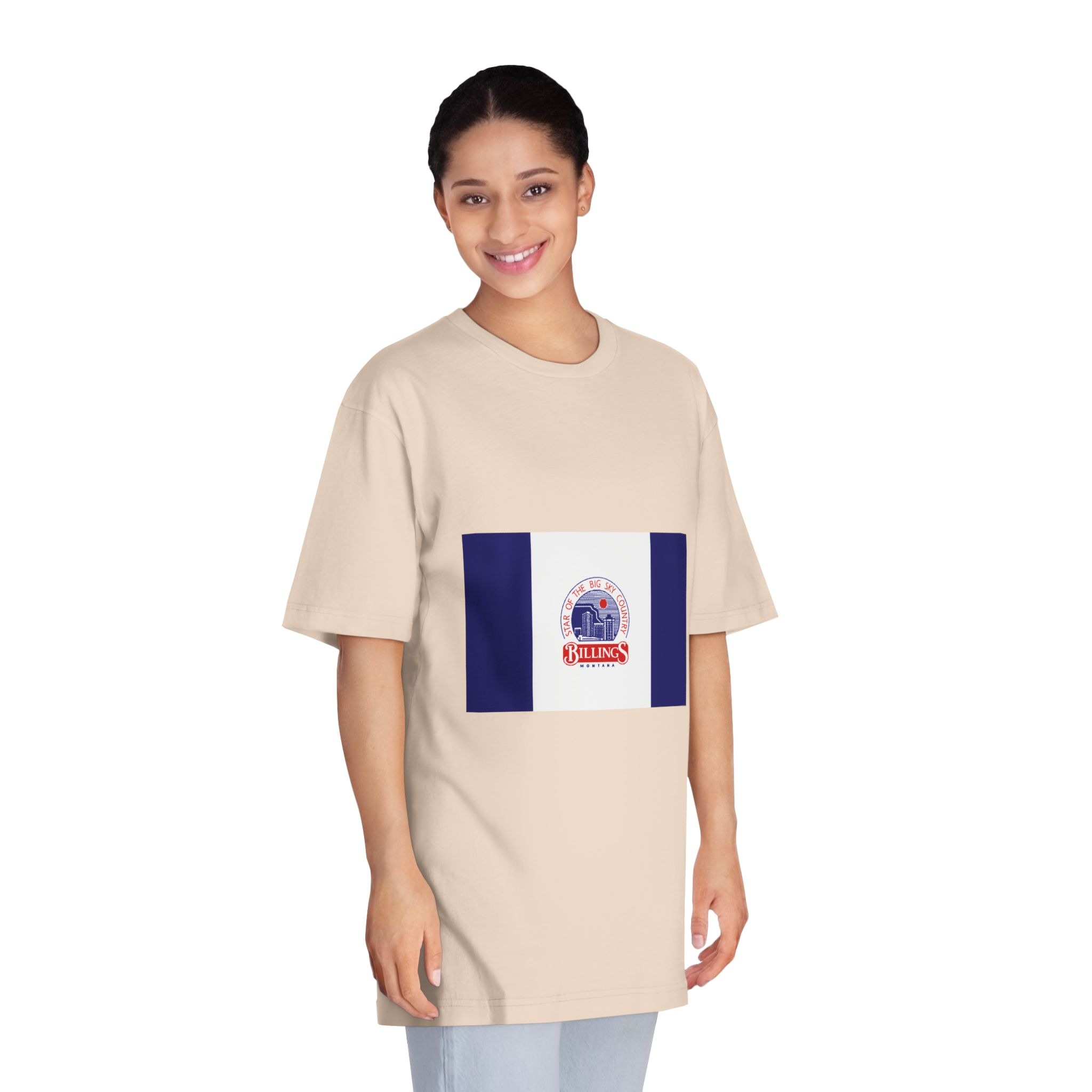 Flag of Billings, Montana Unisex Classic Crewneck T Shirt - Image 11