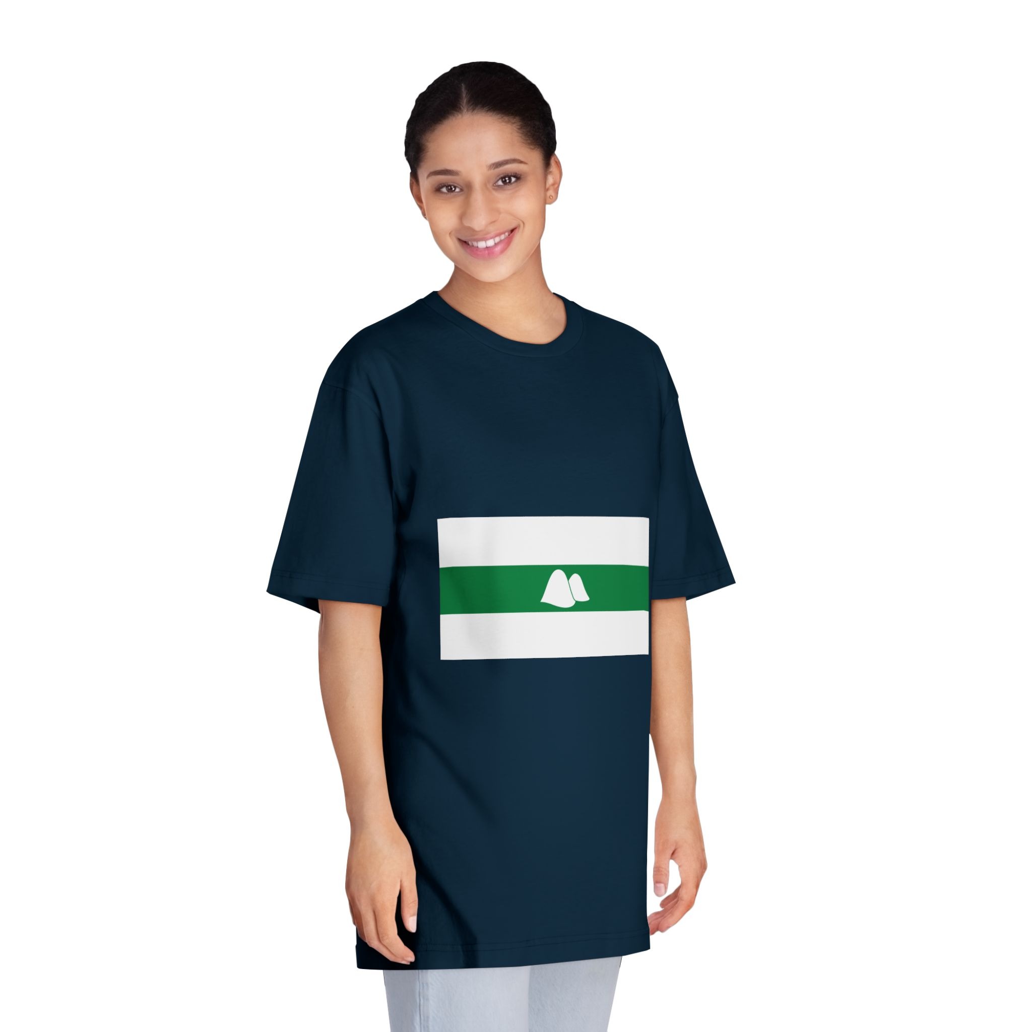 Flag of Kurgan Oblast Unisex Classic Crewneck T Shirt - Image 19