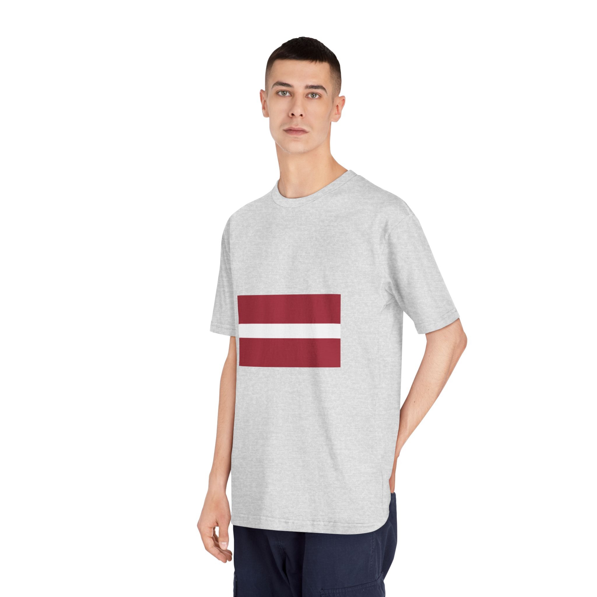 Flag of Latvia Unisex Classic Crewneck T Shirt - Image 16