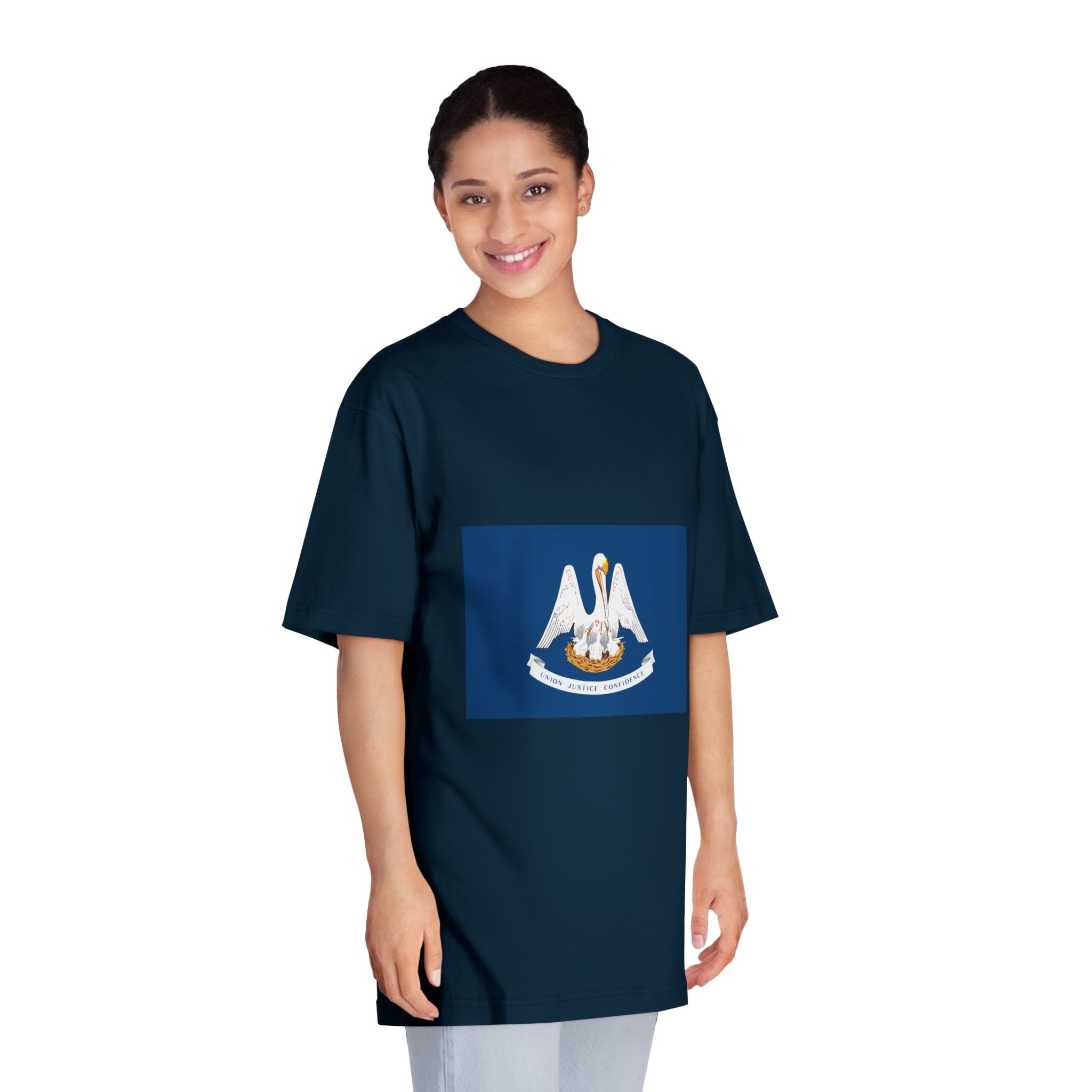 Flag of Louisiana Unisex Classic Crewneck T Shirt - Image 19