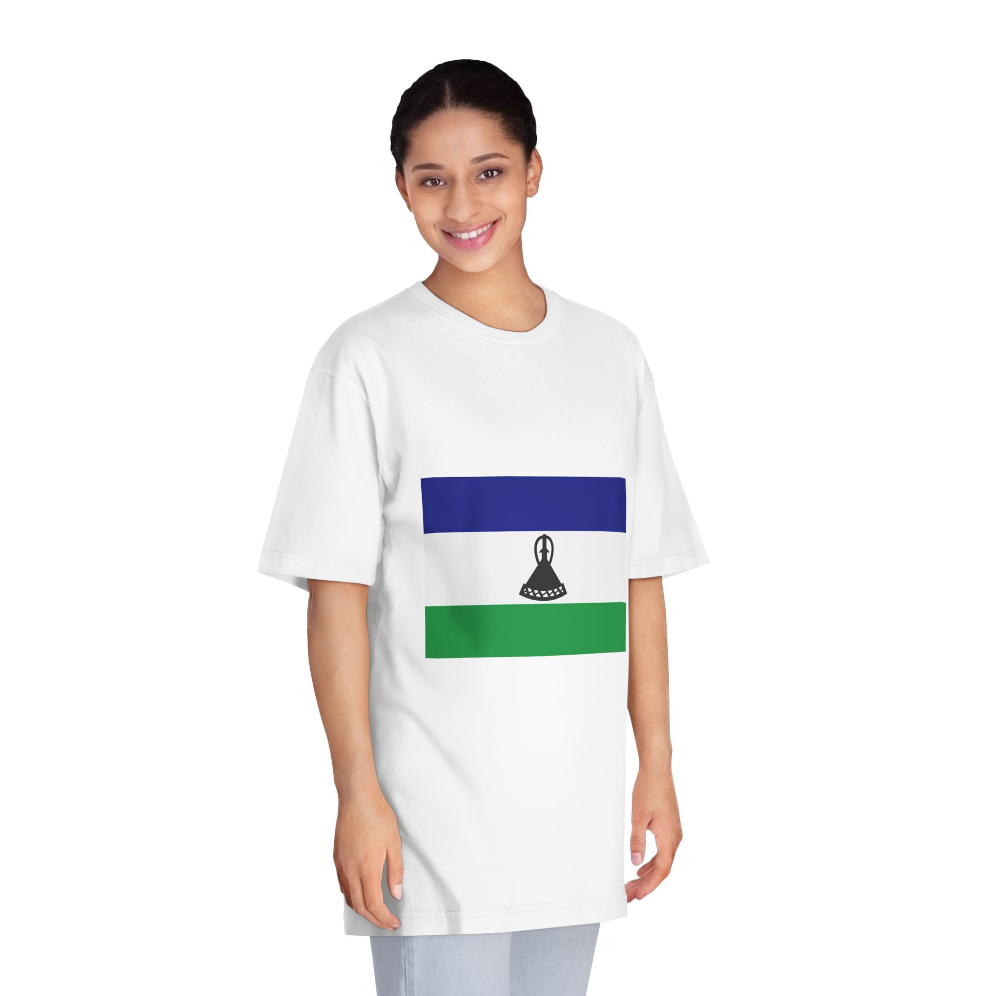 Flag of Lesotho Unisex Classic Crewneck T Shirt - Image 3