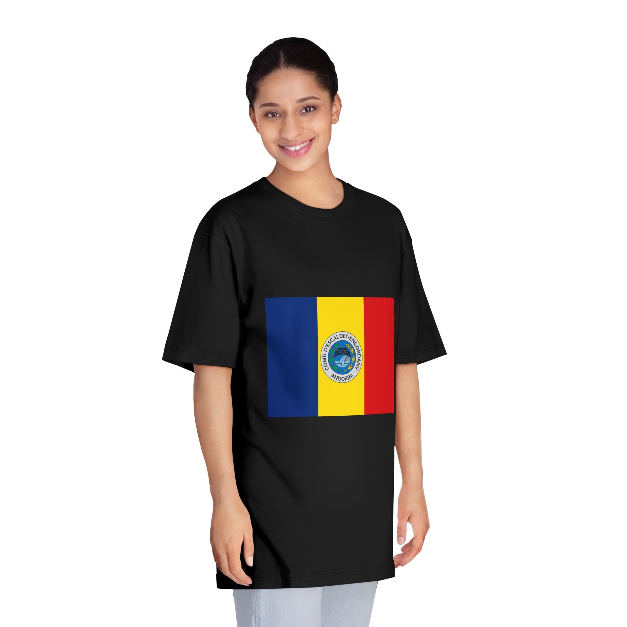 Bandera de Escaldes Engordany Unisex Classic Crewneck T Shirt - Image 7