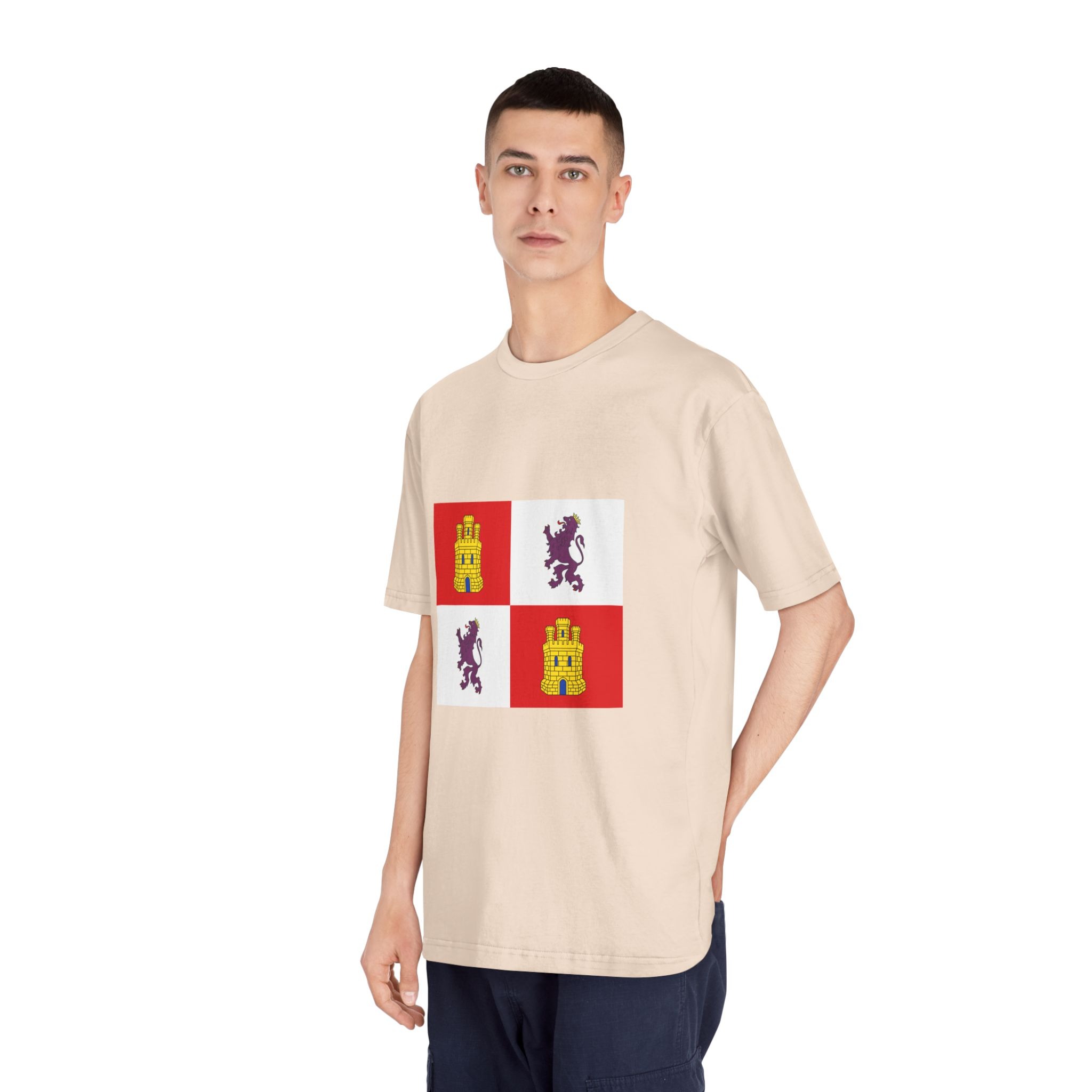 Flag of Castile and León Unisex Classic Crewneck T Shirt - Image 12