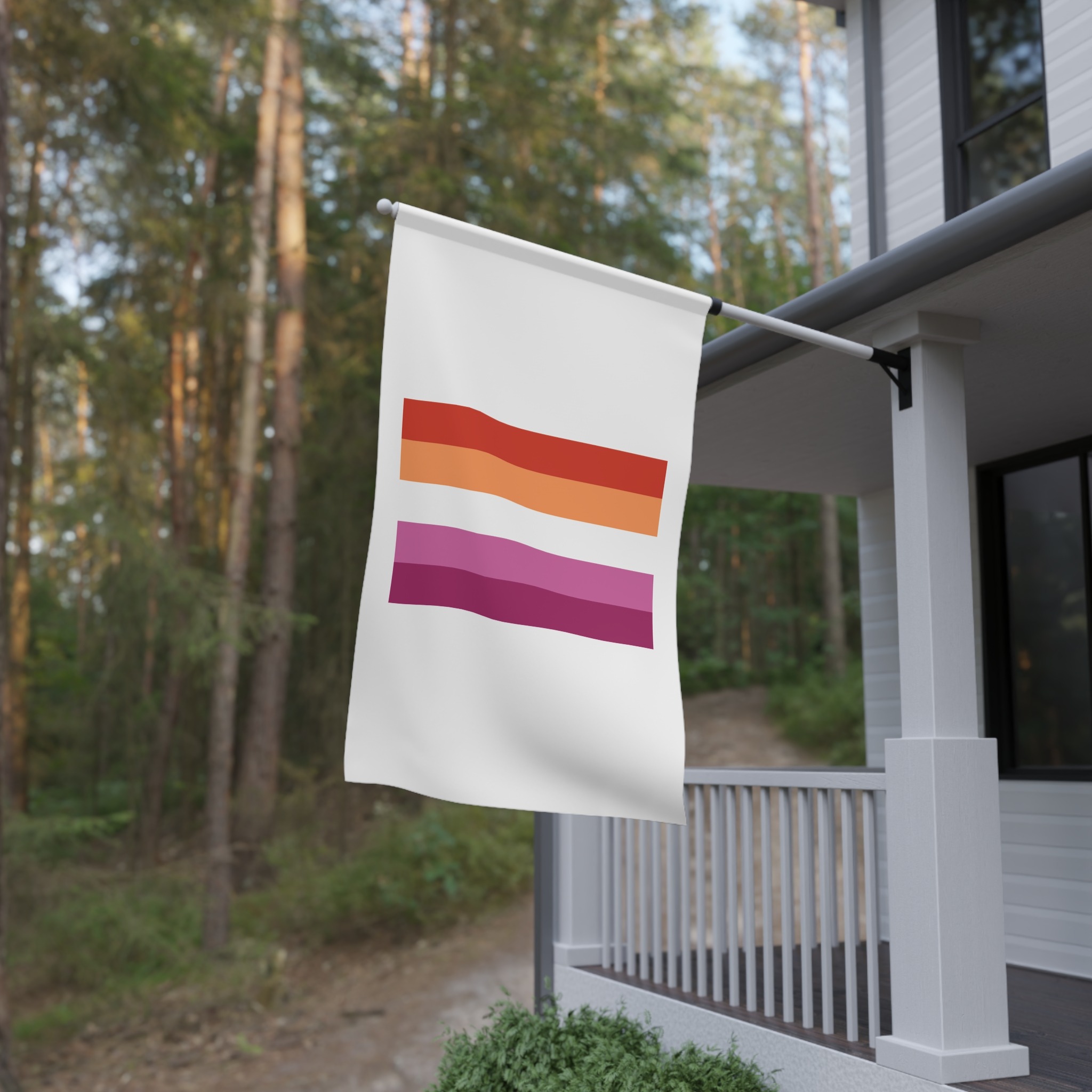 Orange and Pink Lesbian Flag House Banner - Image 4