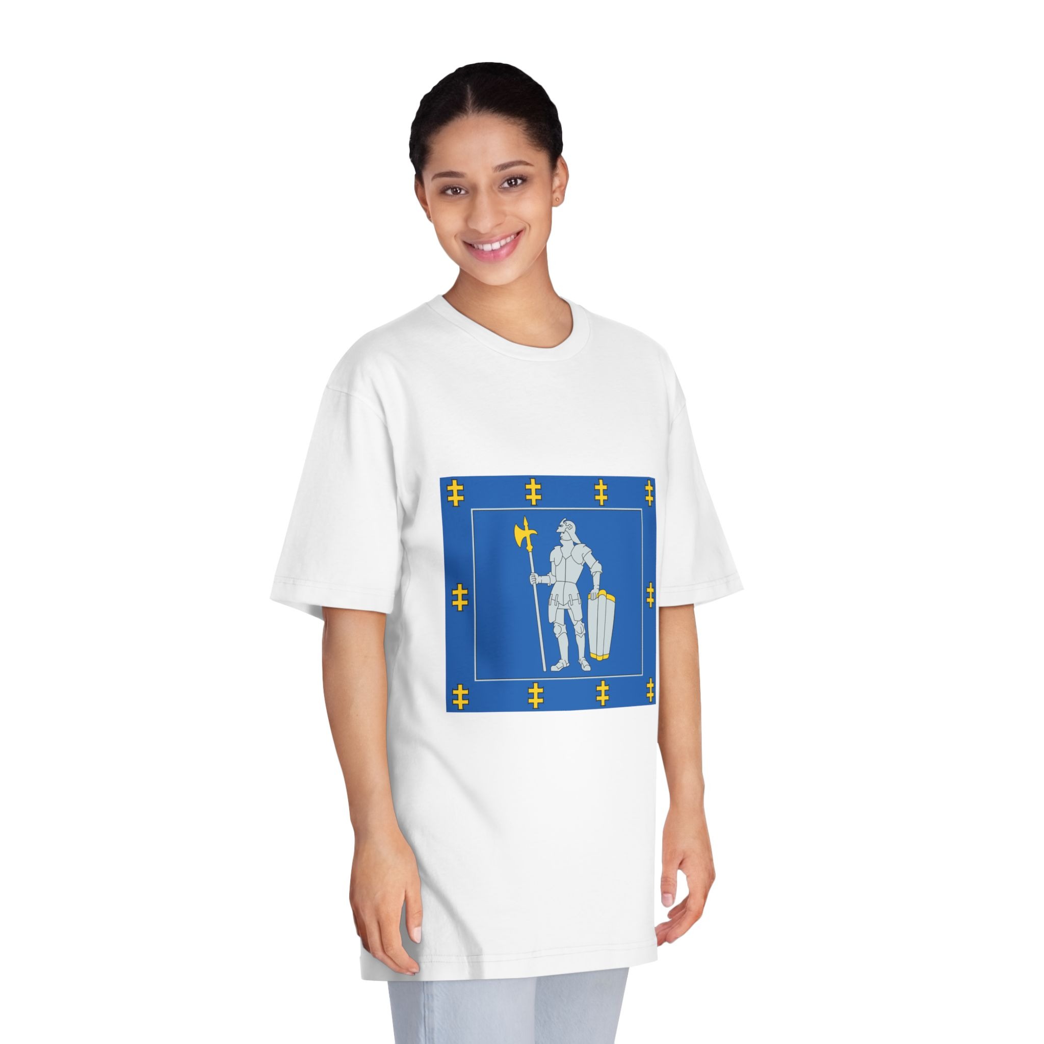 Alytus County Flag Unisex Classic Crewneck T Shirt - Image 3