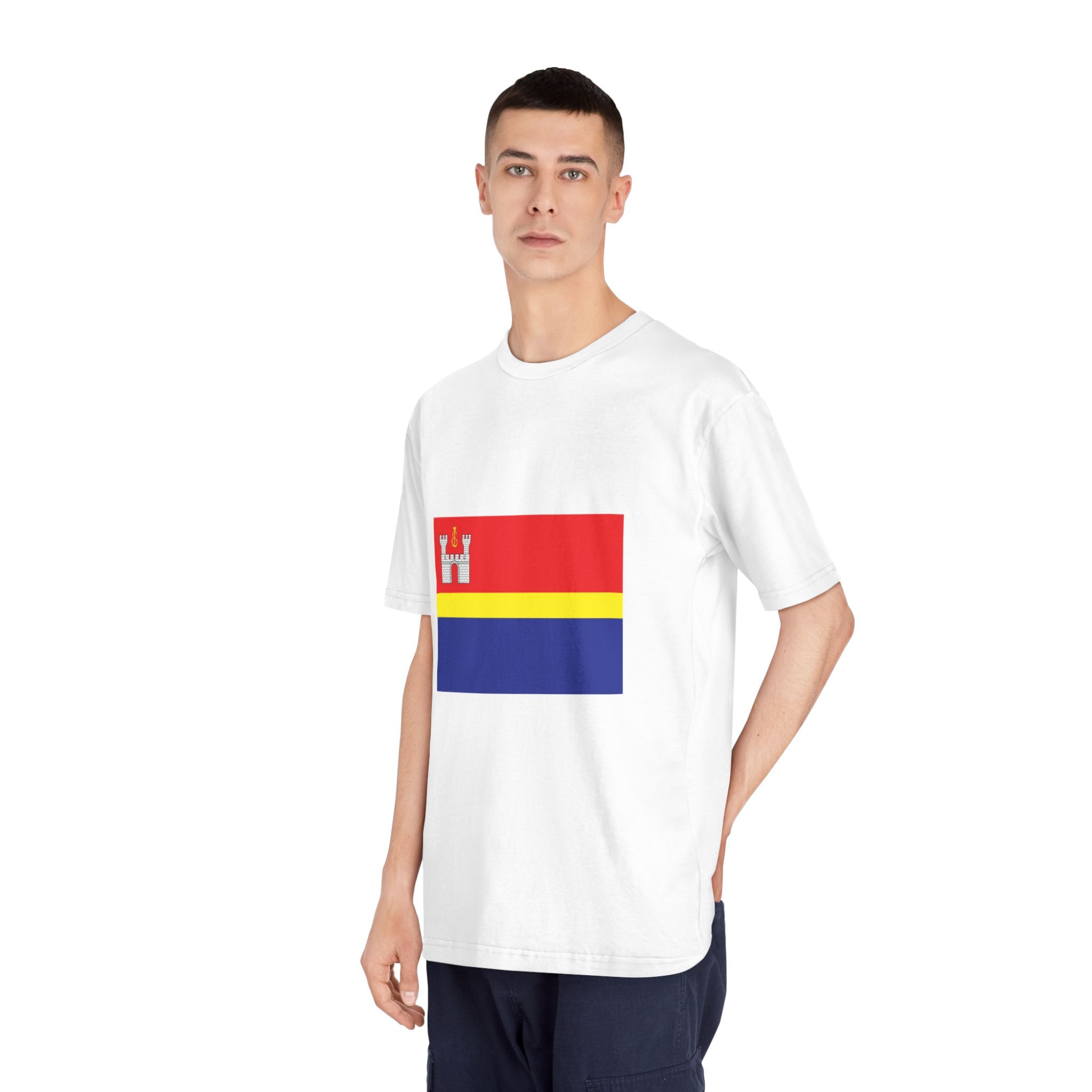 Flag of Kaliningrad Oblast Unisex Classic Crewneck T Shirt - Image 4