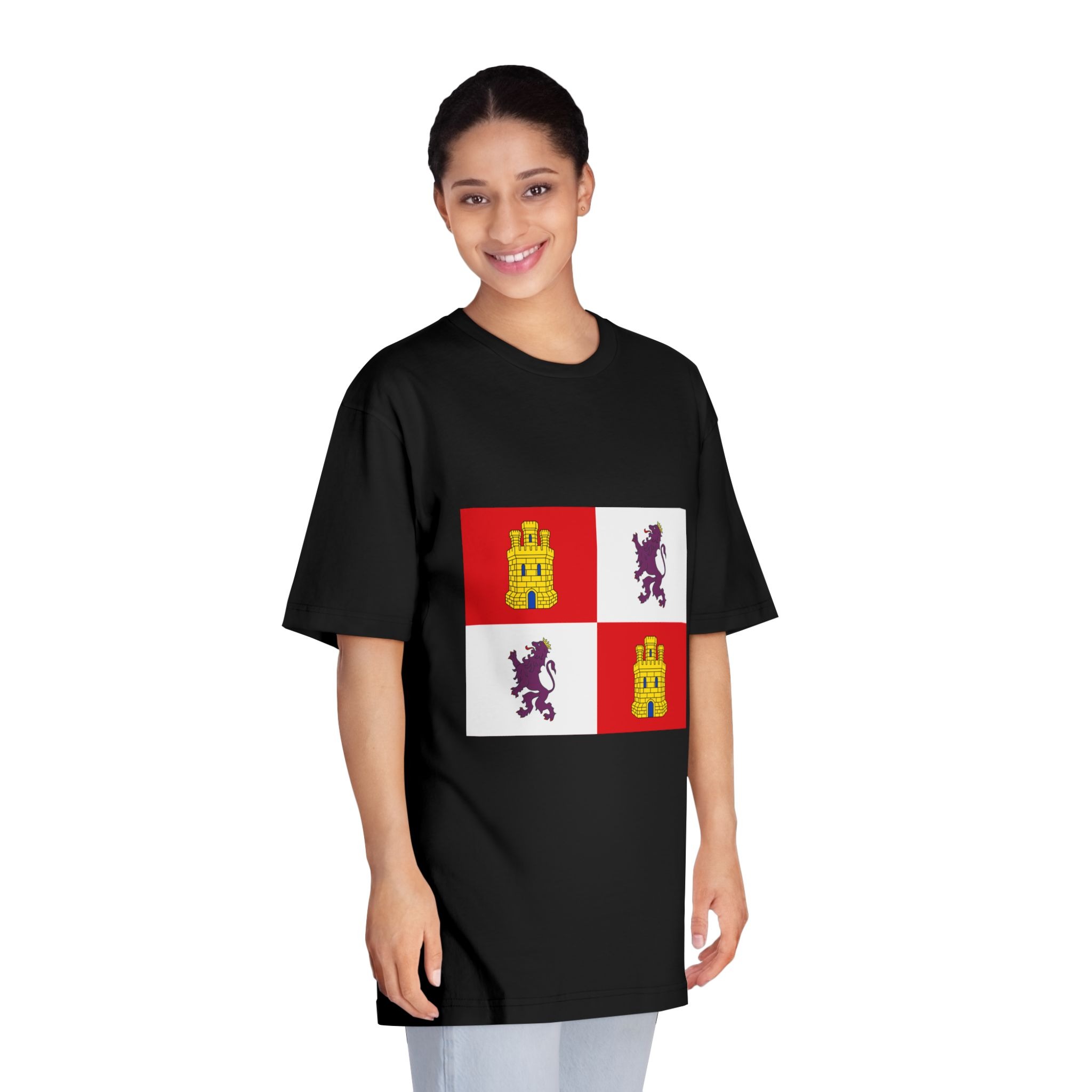 Flag of Castile and León Unisex Classic Crewneck T Shirt - Image 7