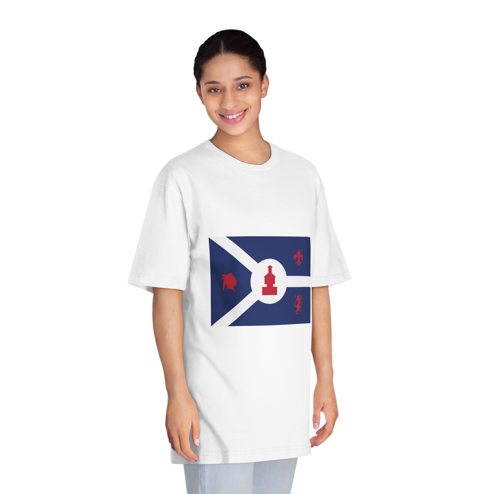 Flag of Fort Wayne, Indiana Unisex Classic Crewneck T Shirt - Image 3