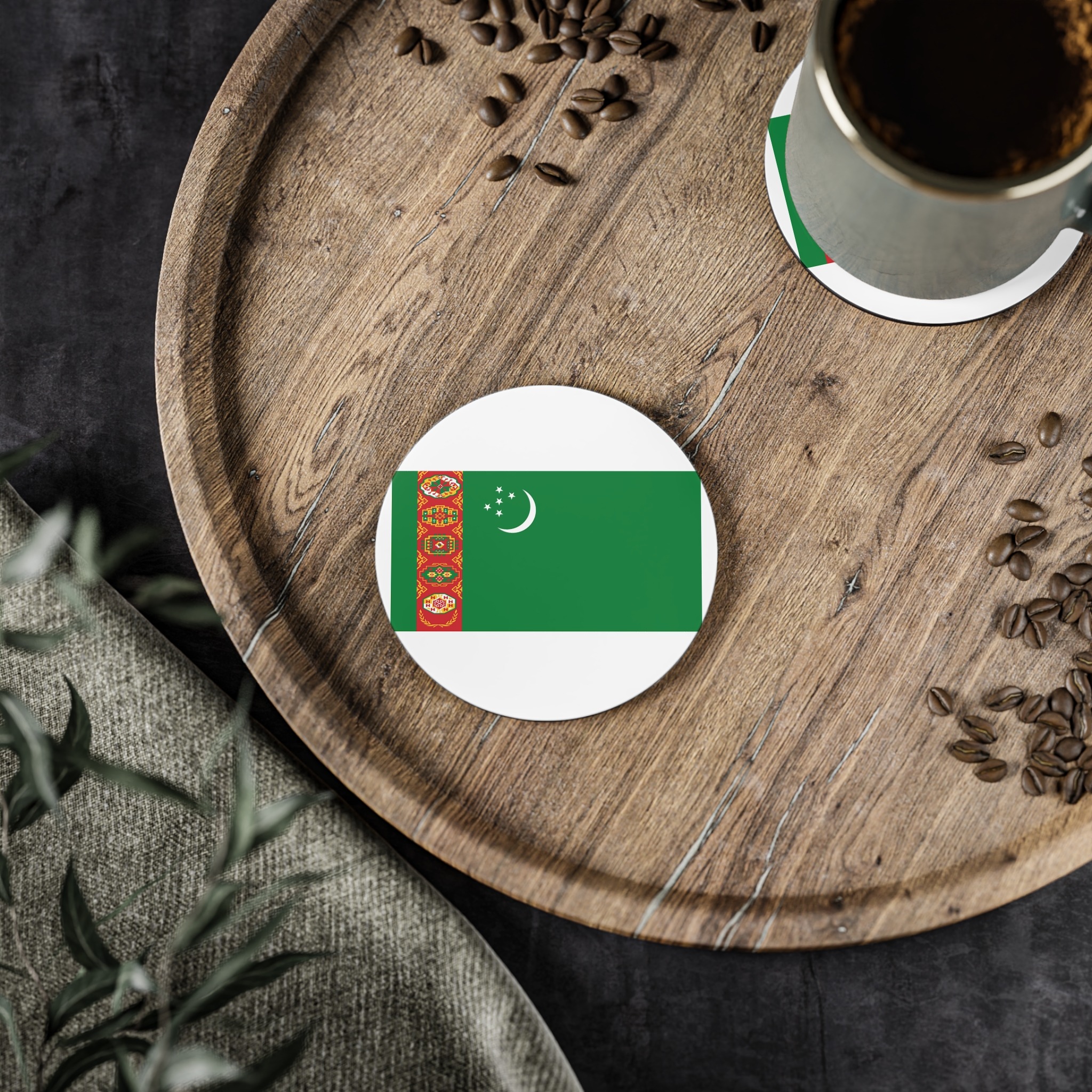 Turkmanistan Flag Coasters - Image 2