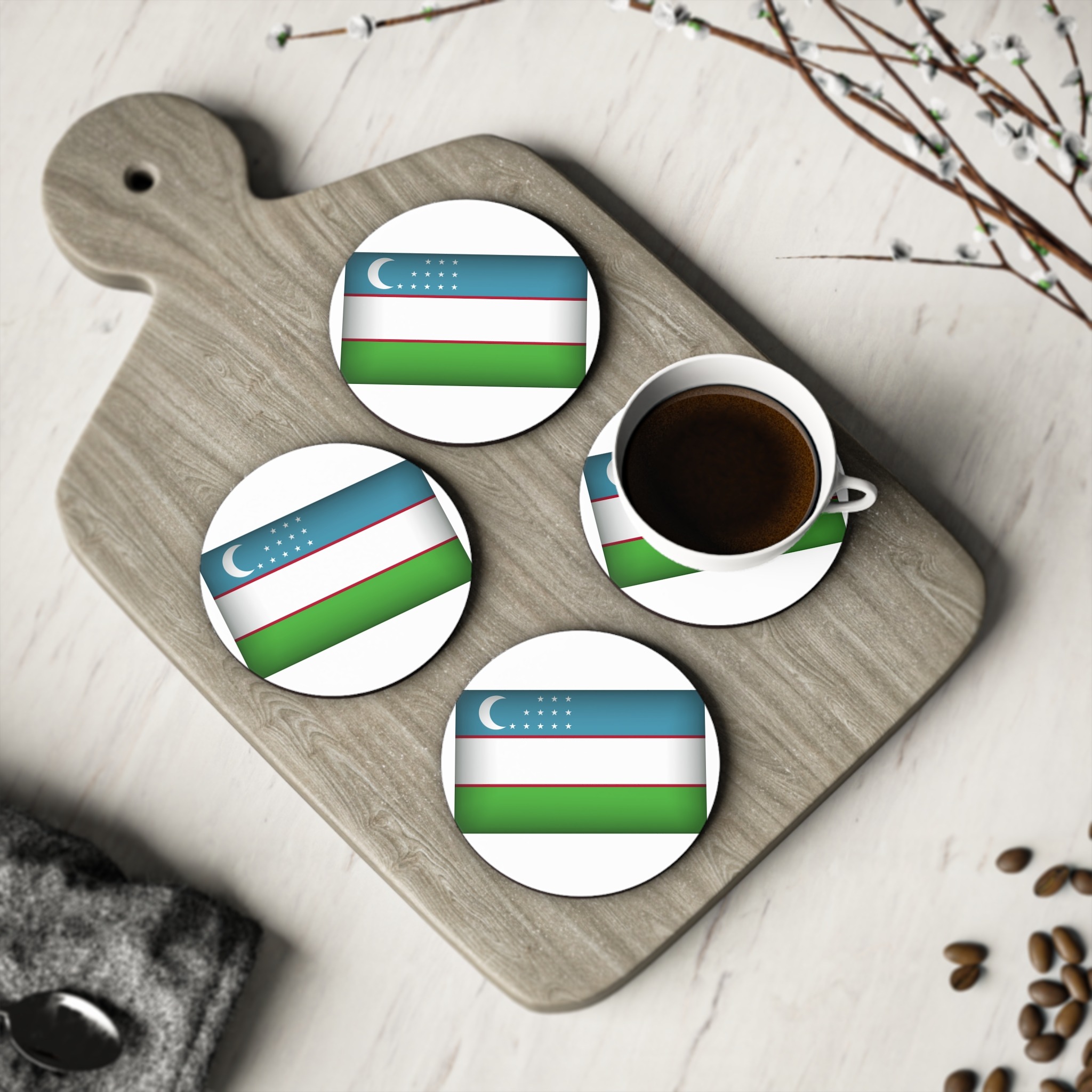 Uzbekistan Flag Coasters - Image 4