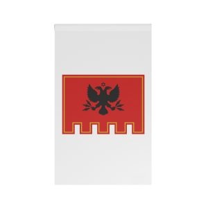 Flag Piana Degli Albanesi Sicily Historical Arbereshe Albanian Community Flag Red With Black Doubleh House Banner