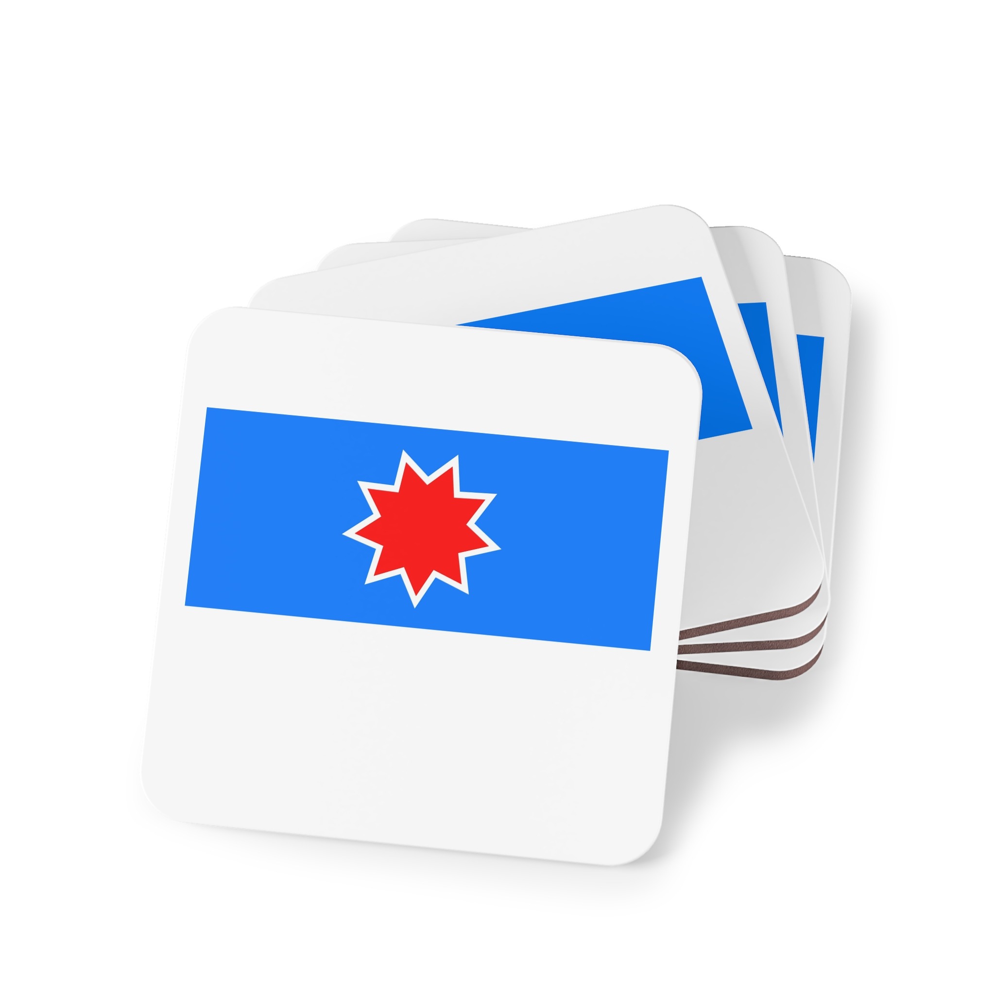 Orok Uilta Flag Blue White Yellow Indigenous Banner Sakhalin Symbol Arctic Heritage Coasters - Image 7