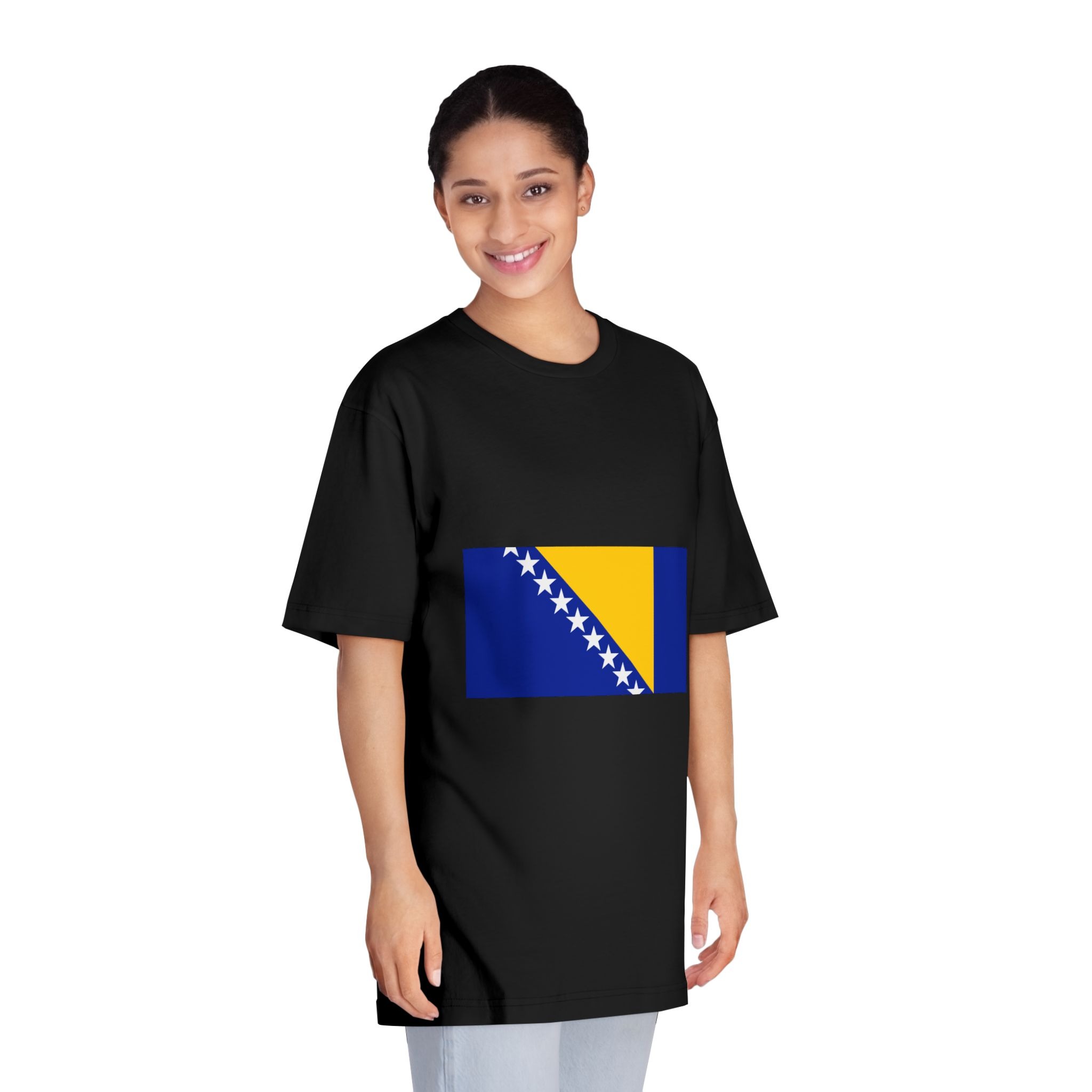 Flag of Bosnia and Herzegovina Unisex Classic Crewneck T Shirt - Image 7