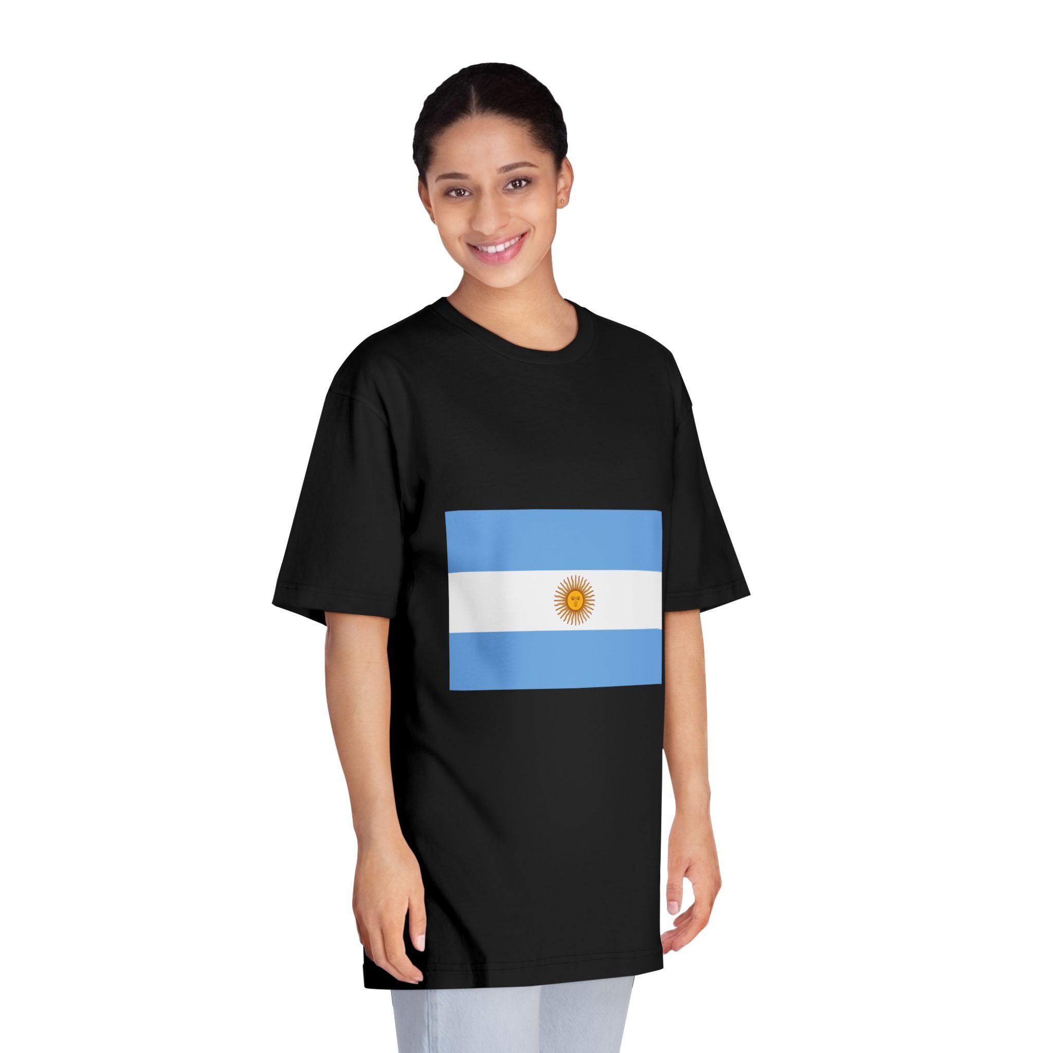 Flag of Argentina Unisex Classic Crewneck T Shirt - Image 7