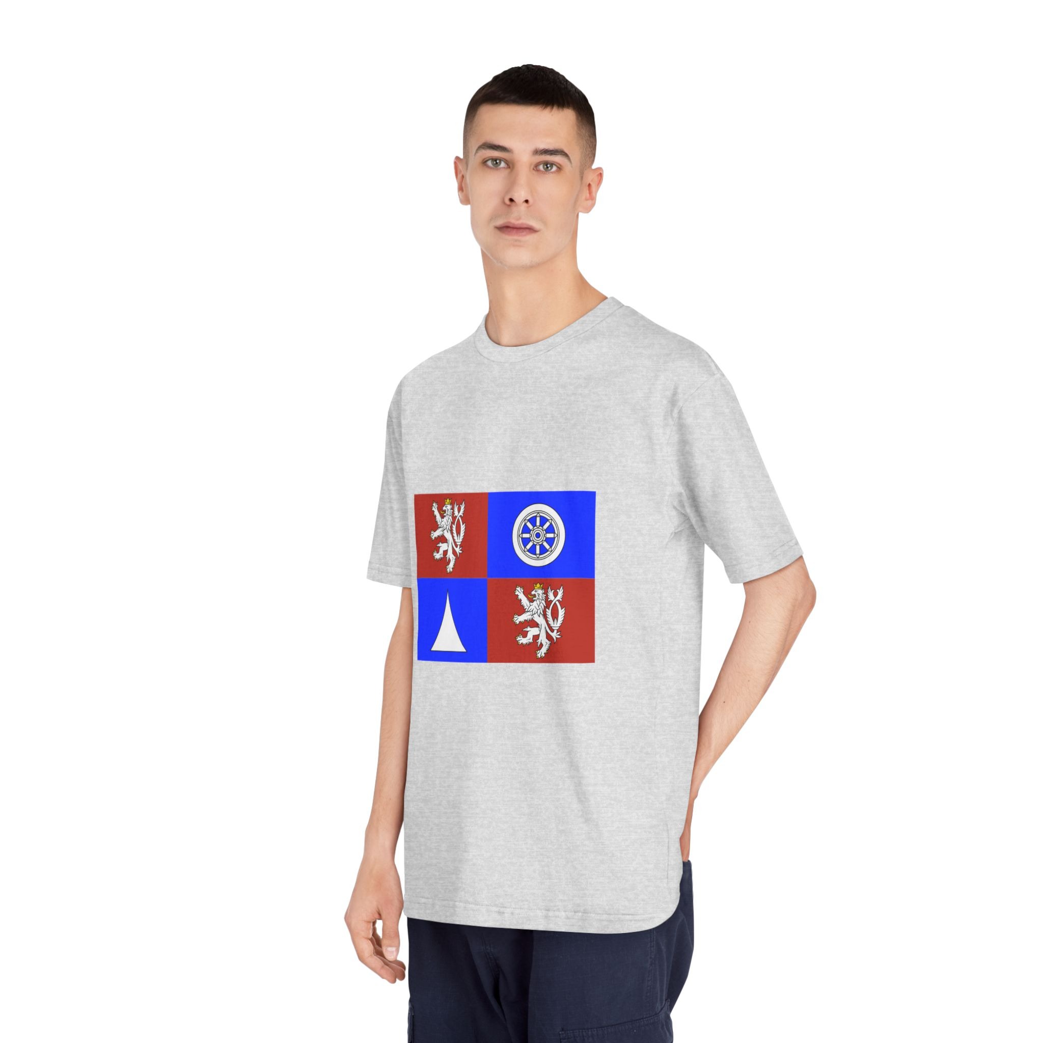Flag of Liberec Region Unisex Classic Crewneck T Shirt - Image 16