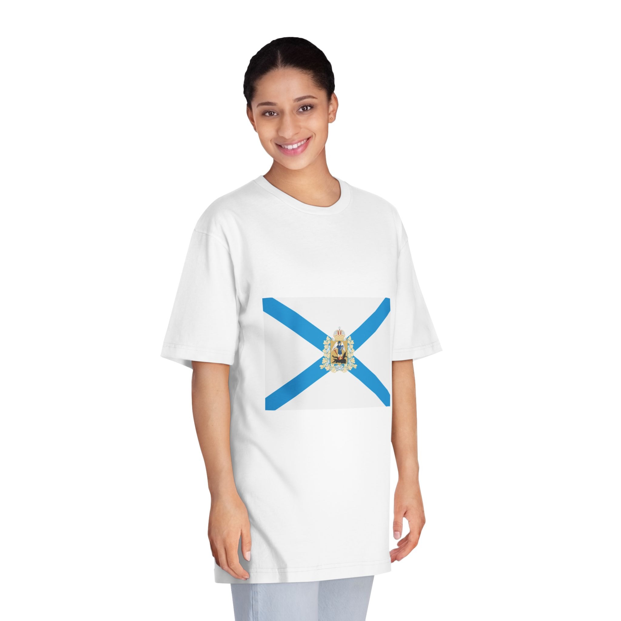 Flag of Arkhangelsk Oblast Unisex Classic Crewneck T Shirt - Image 3