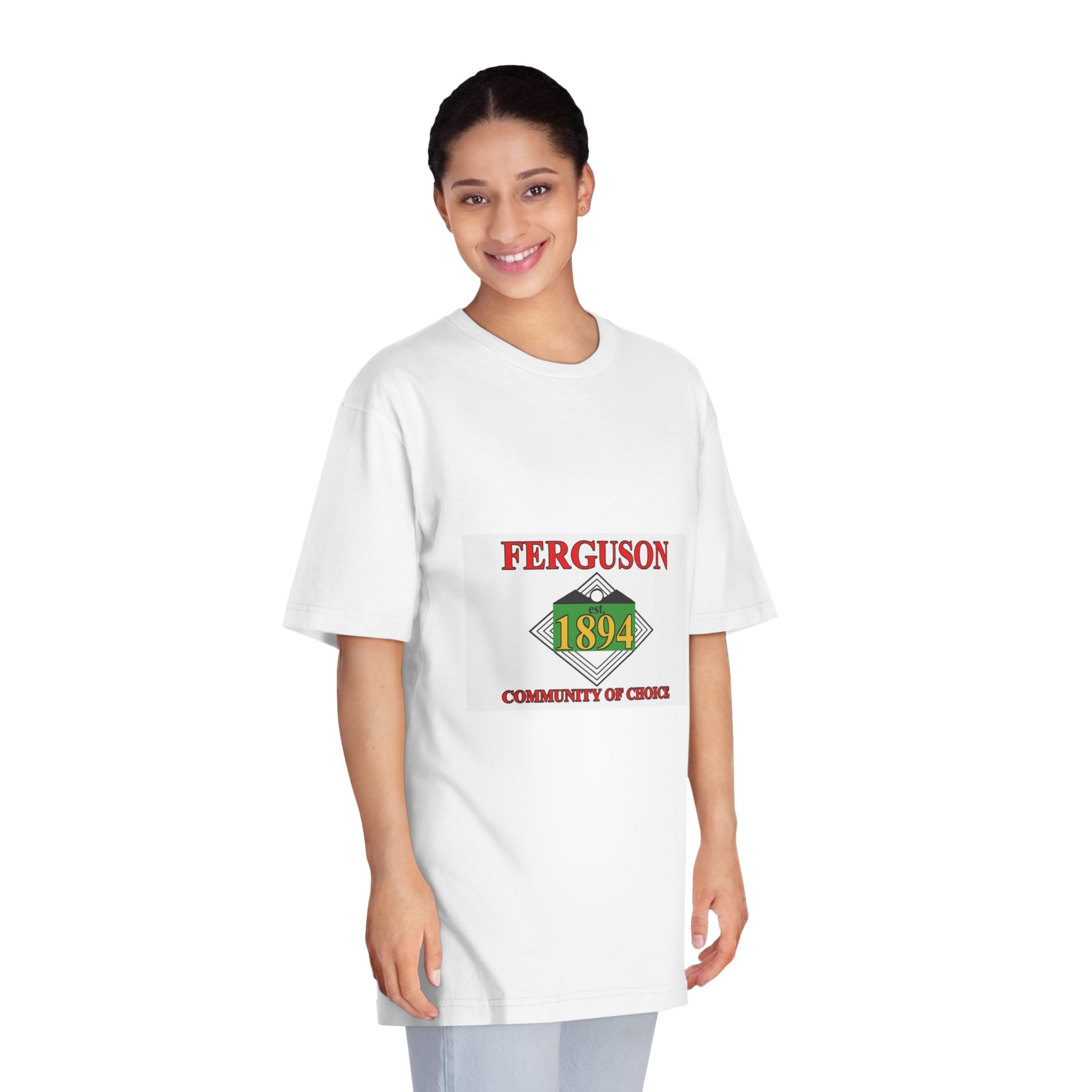 Flag of Ferguson, Missouri Unisex Classic Crewneck T Shirt - Image 3