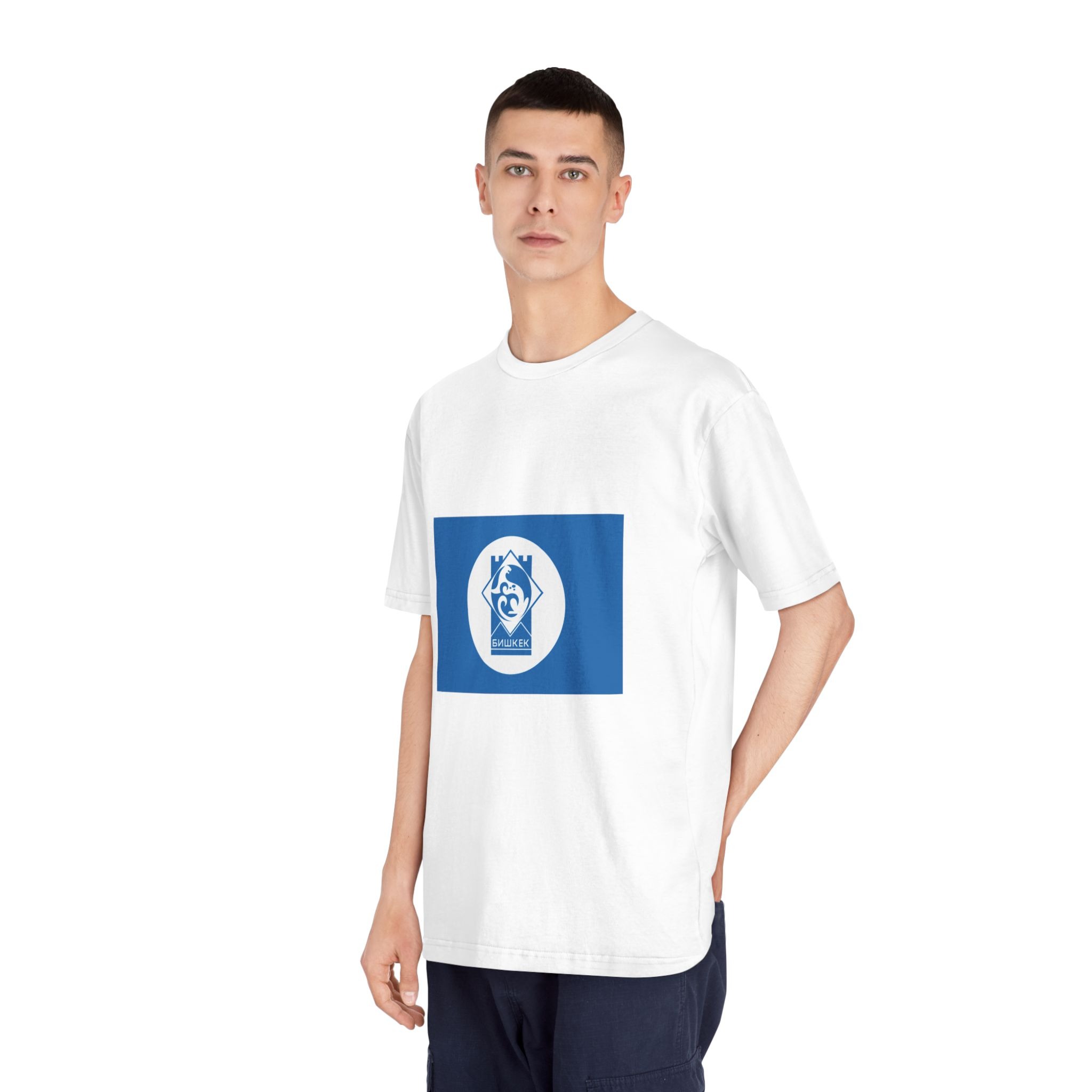 Flag of Bishkek Unisex Classic Crewneck T Shirt - Image 4