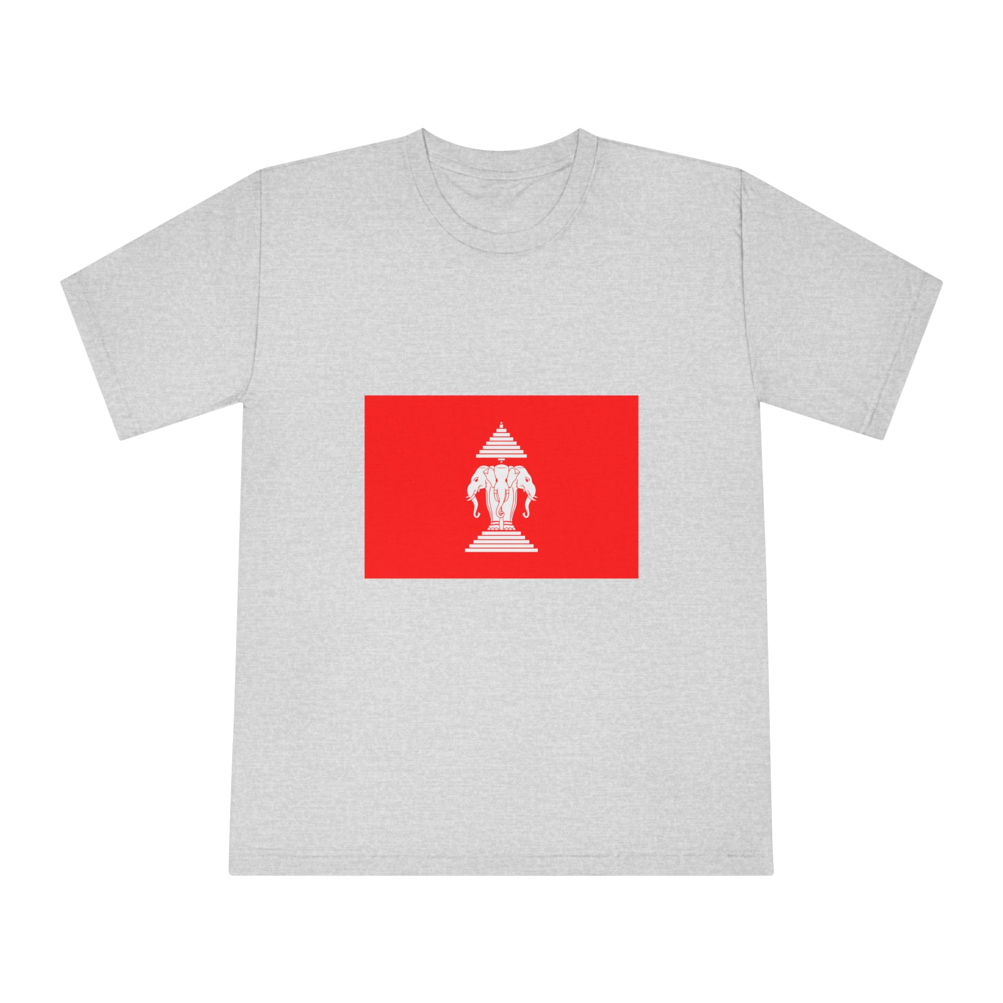 Flag of Laos 1952 1975 Unisex Classic Crewneck T Shirt - Image 13