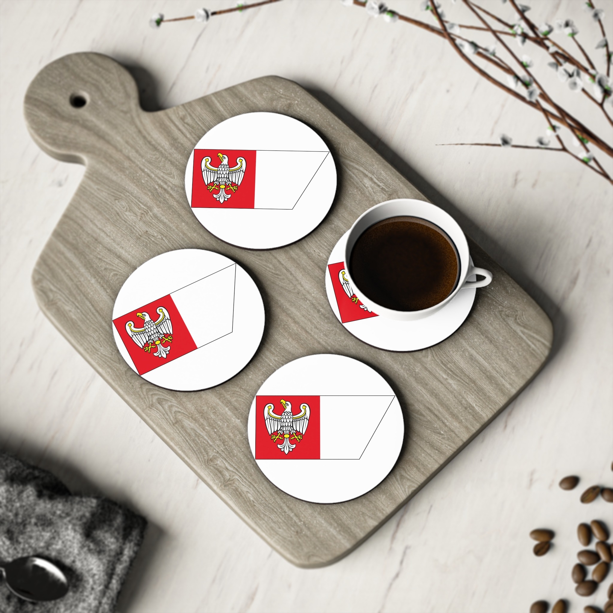 Pol Województwo Wielkopolskie Flag Coasters - Image 4