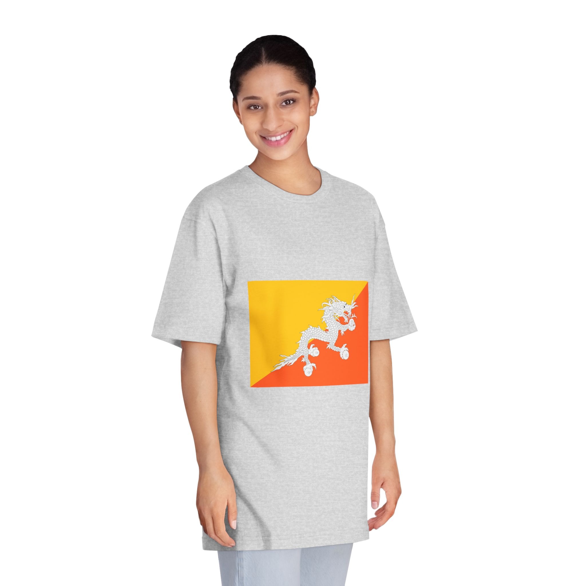 Flag of Bhutan Unisex Classic Crewneck T Shirt - Image 15
