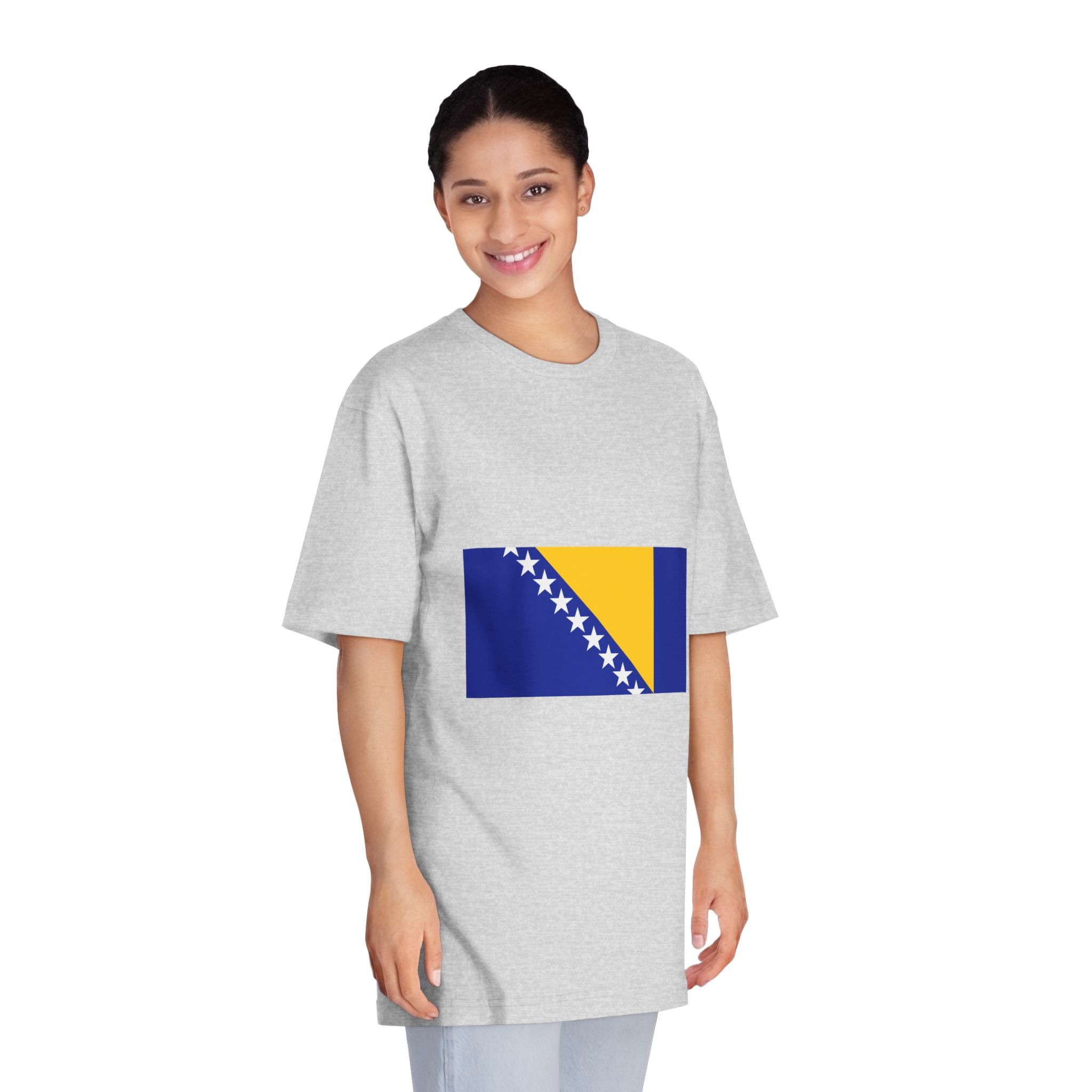 Flag of Bosnia and Herzegovina Unisex Classic Crewneck T Shirt - Image 15