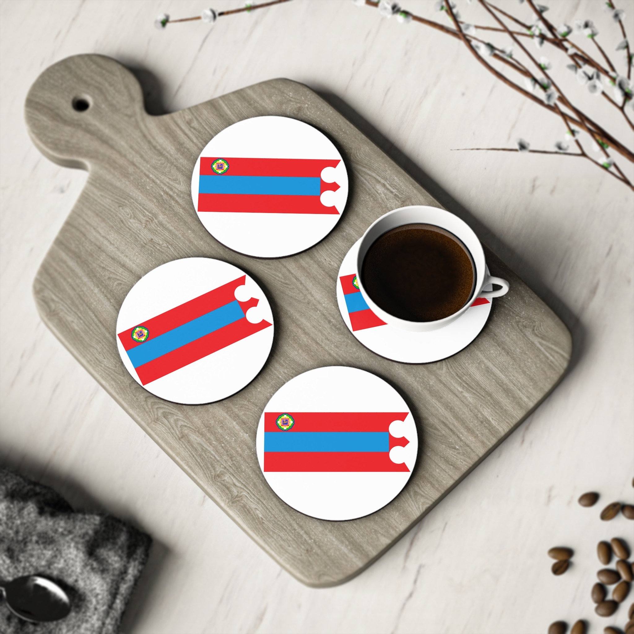 Mn Flag Sükhbaatar Aimag Coasters - Image 4