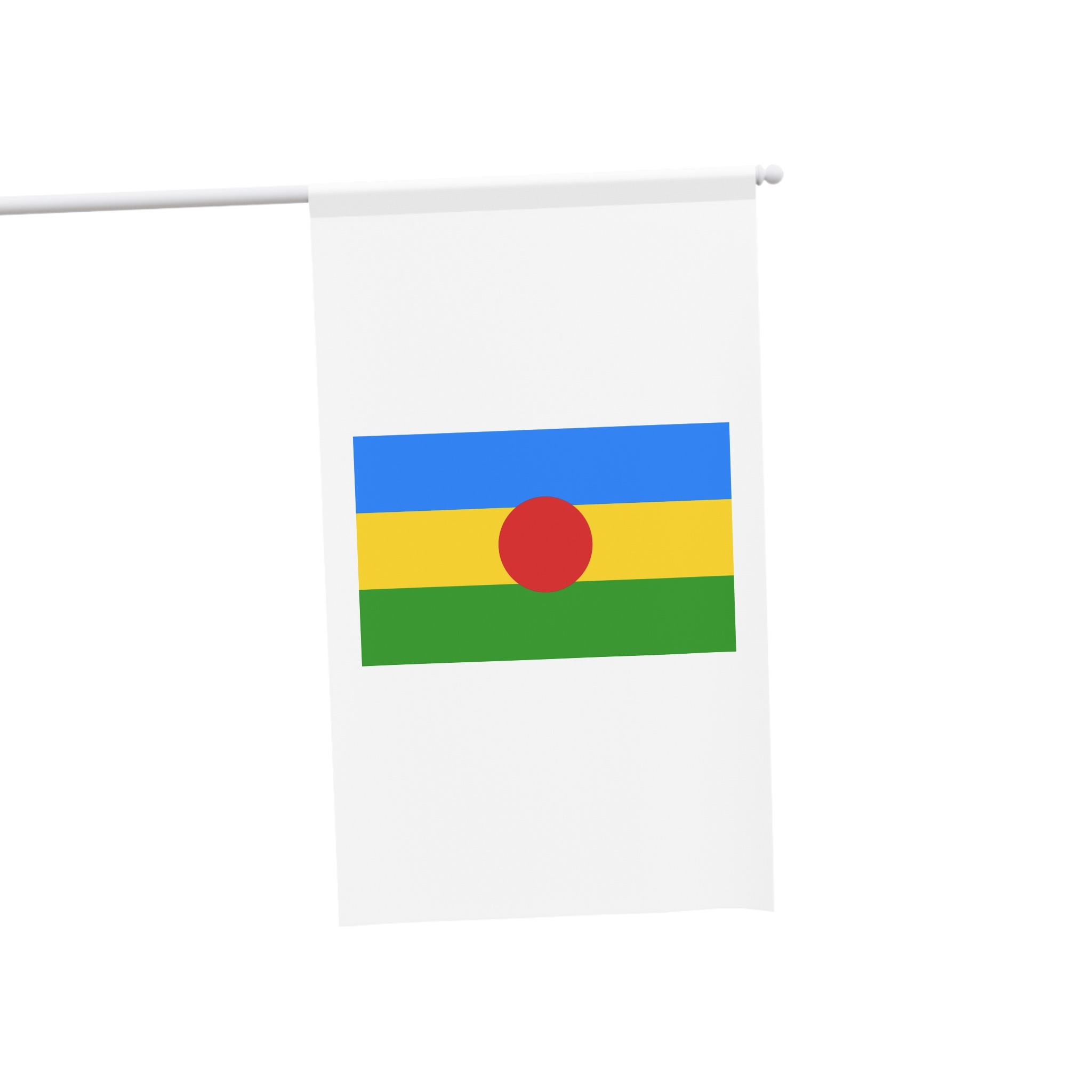 Flag Palaung Taang Ethnic Banner With Blueyellowgreen Stripes Red Sun Symbol Taang House Banner - Image 3