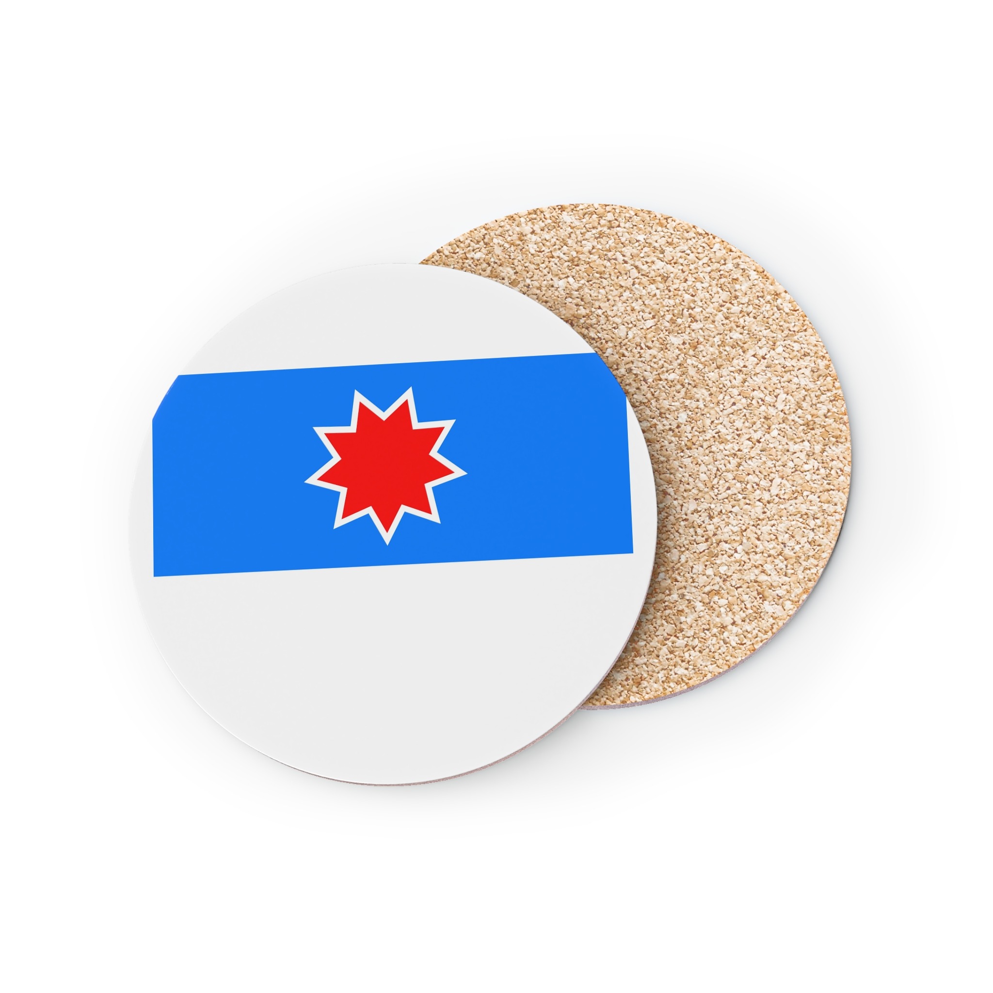 Orok Uilta Flag Blue White Yellow Indigenous Banner Sakhalin Symbol Arctic Heritage Coasters