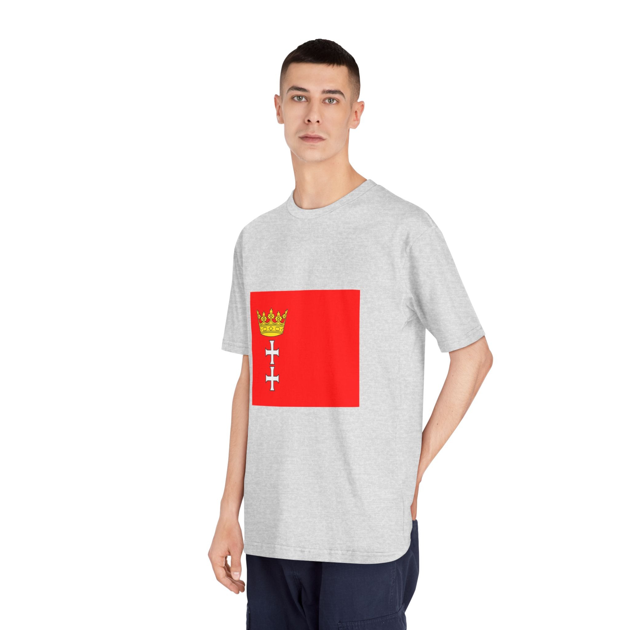 Flag of Gdansk Unisex Classic Crewneck T Shirt - Image 16