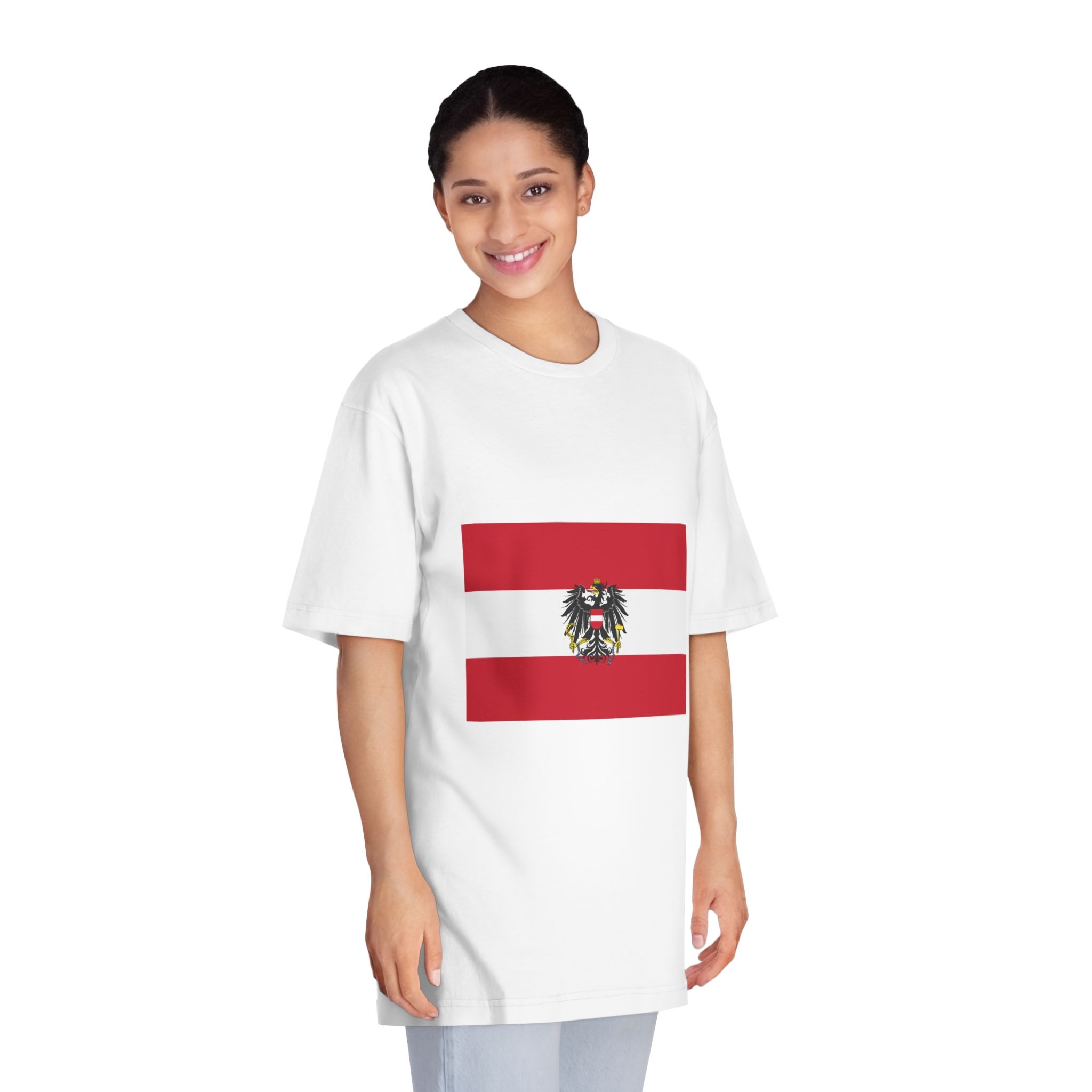 Flag of Austria (state) Unisex Classic Crewneck T Shirt - Image 3