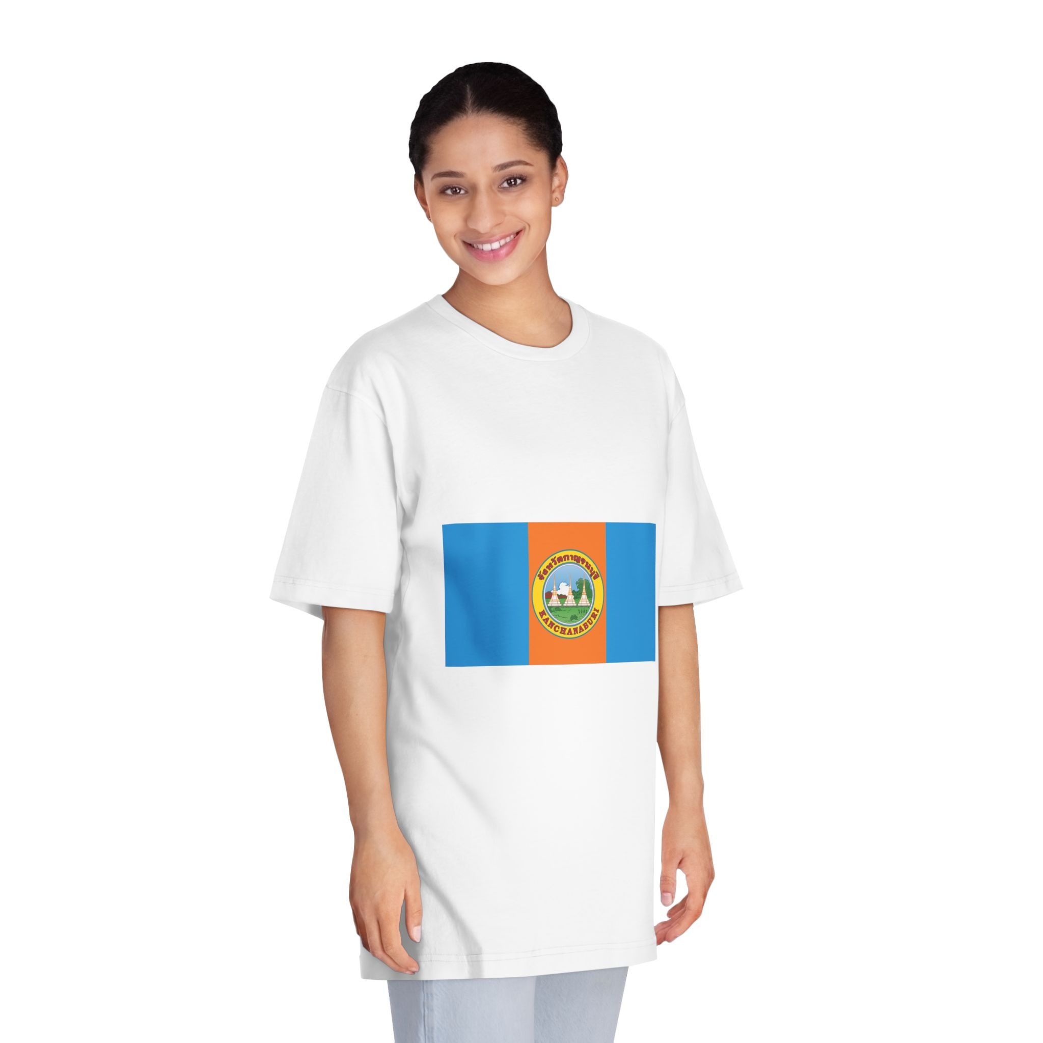 Flag of Kanchanaburi Province (2 1) Unisex Classic Crewneck T Shirt - Image 3