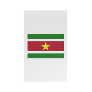 Flag Suriname With Green White Red Bands Yellow Star House Banner
