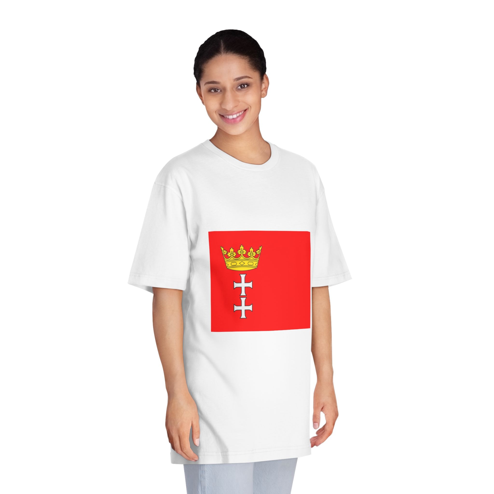 Flag of Gdansk Unisex Classic Crewneck T Shirt - Image 3