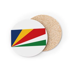 Seychelles National Flag Multicolor Diagonal Stripes Blue Yellow Red White Green Coasters