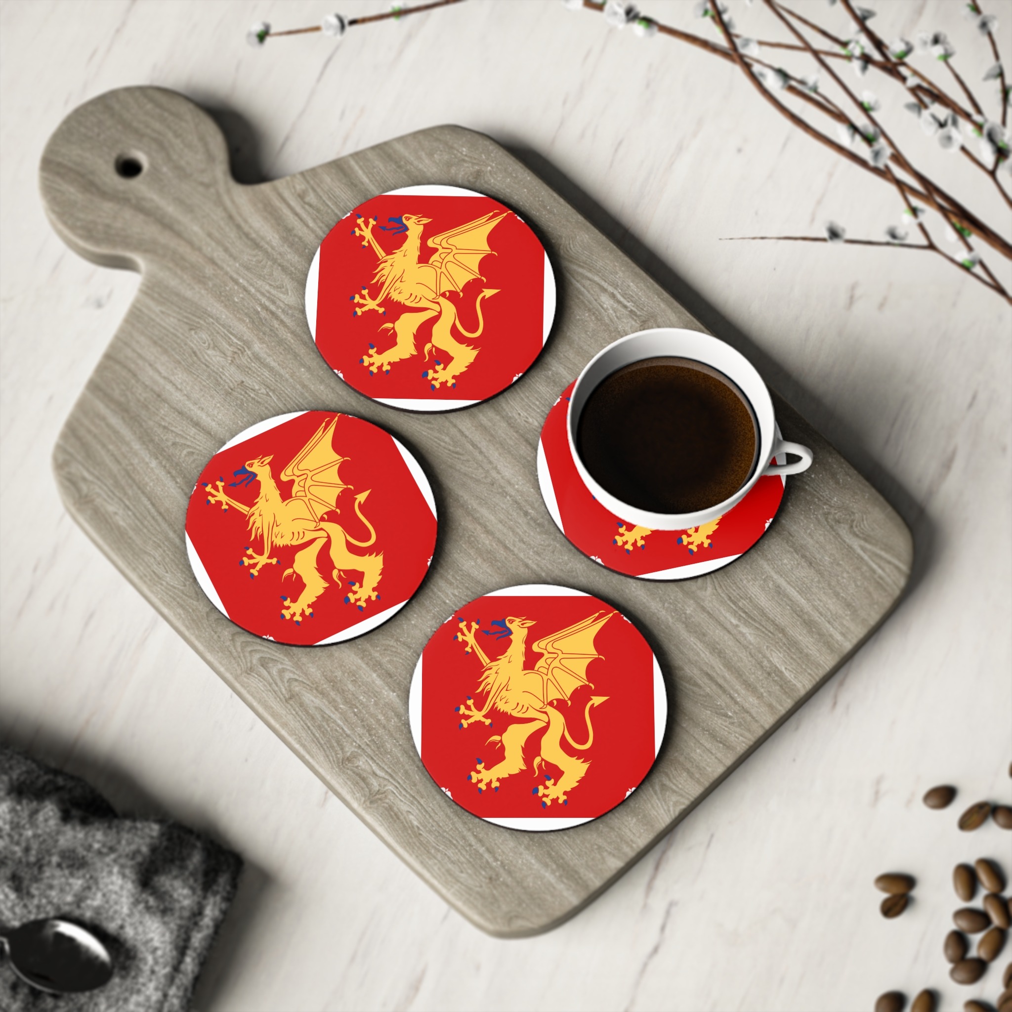 Östergötlands Län Vapenflagga Coasters - Image 4