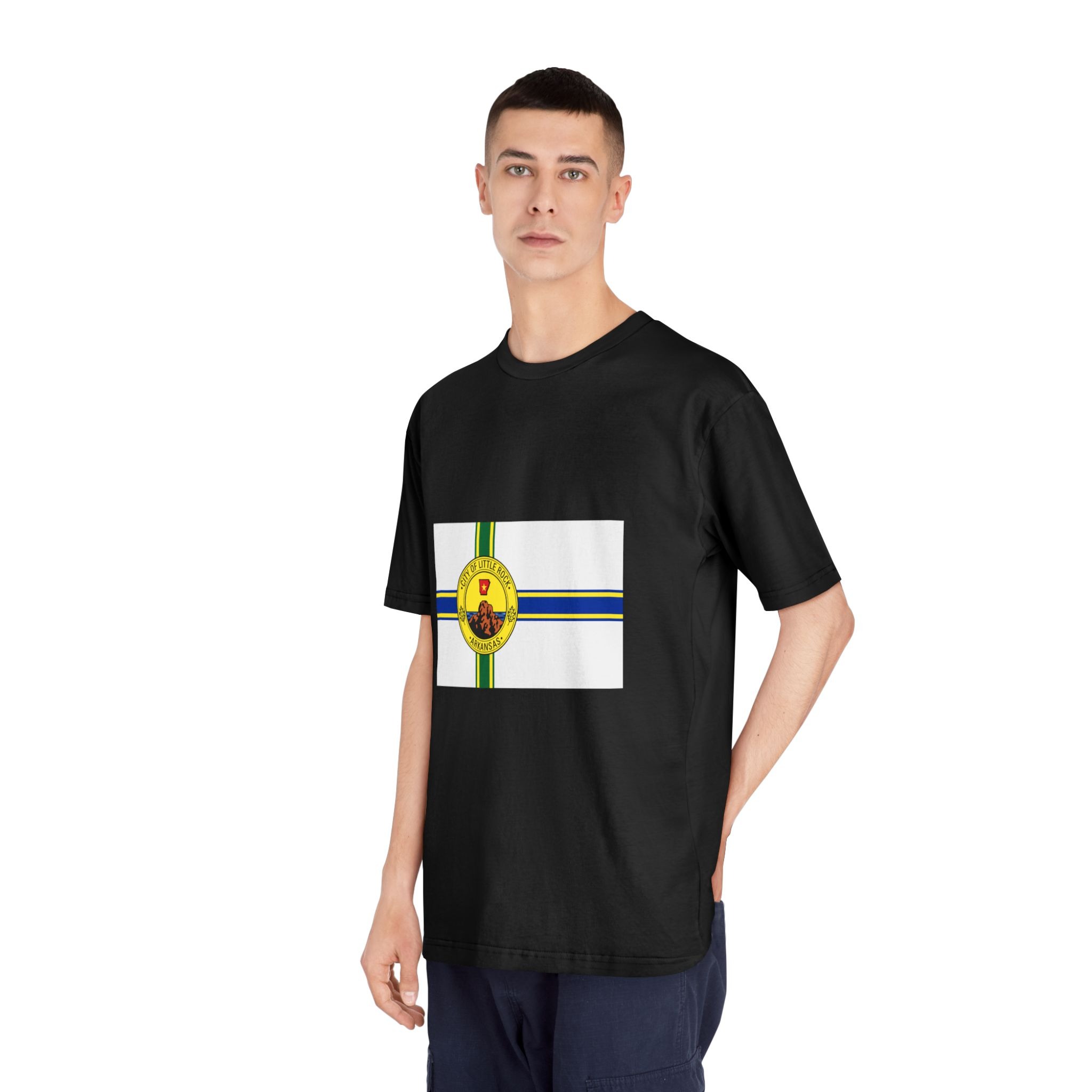 Flag of Little Rock, Arkansas Unisex Classic Crewneck T Shirt - Image 8