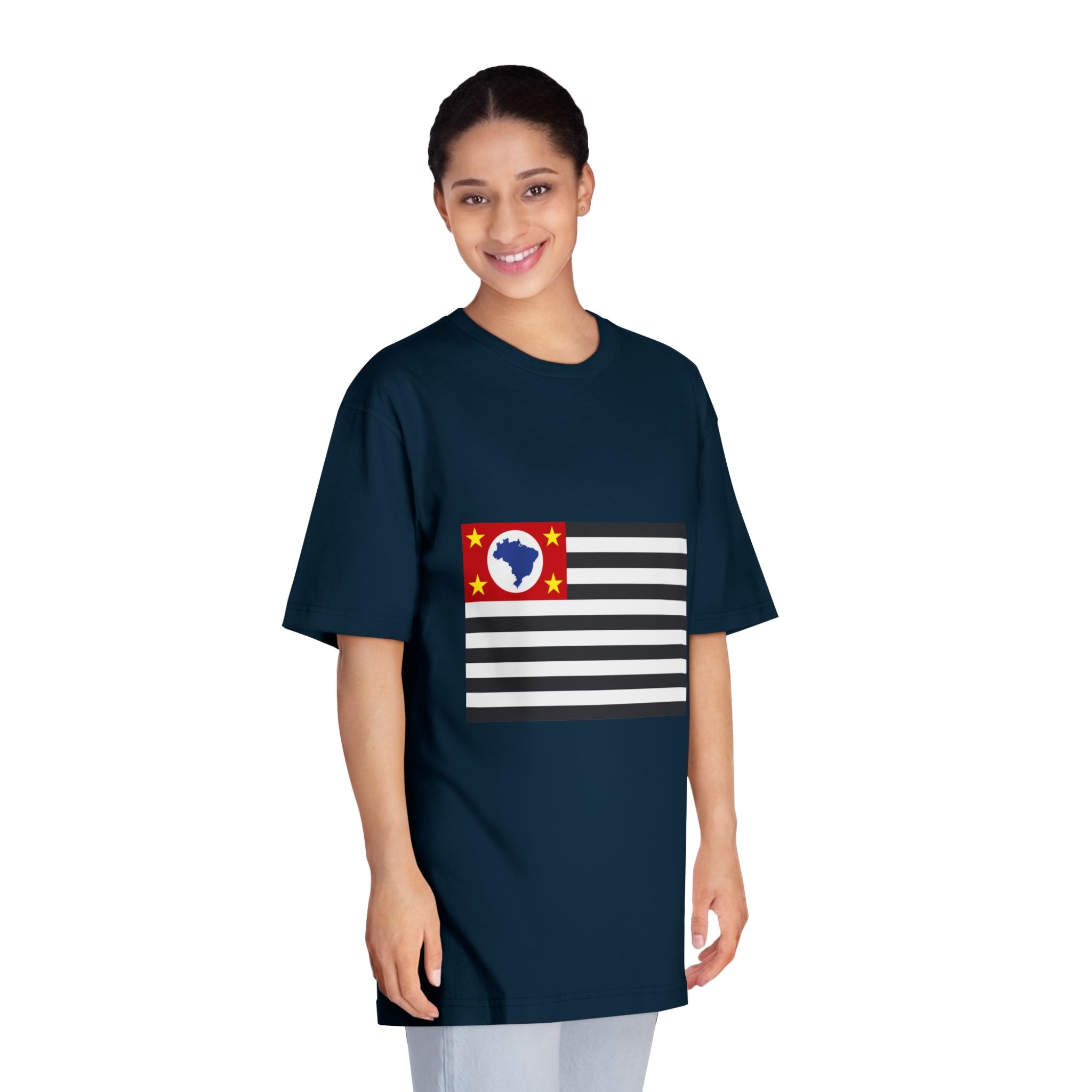 Bandeira Do Estado de São Paulo Unisex Classic Crewneck T Shirt - Image 19