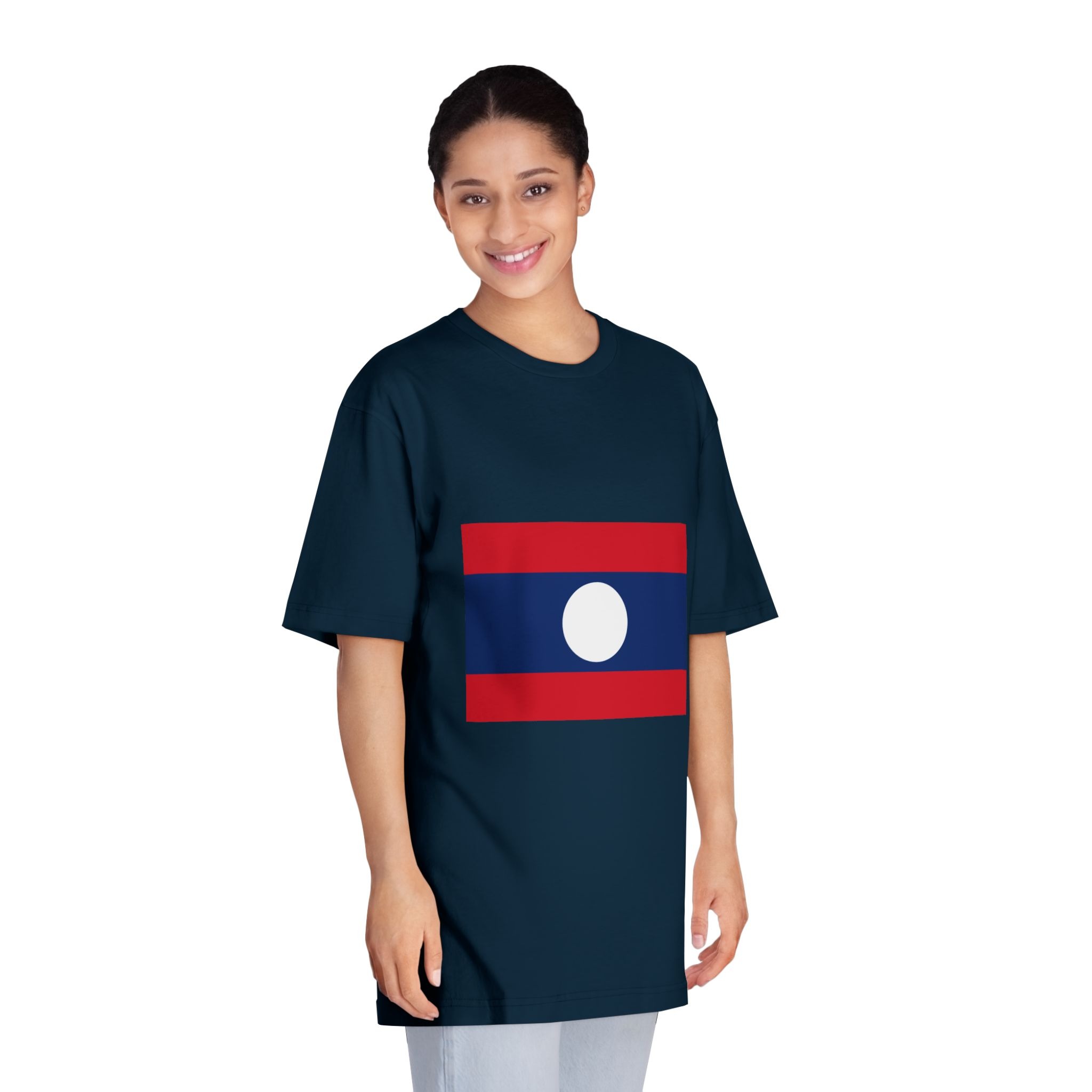 Flag of Laos Unisex Classic Crewneck T Shirt - Image 19