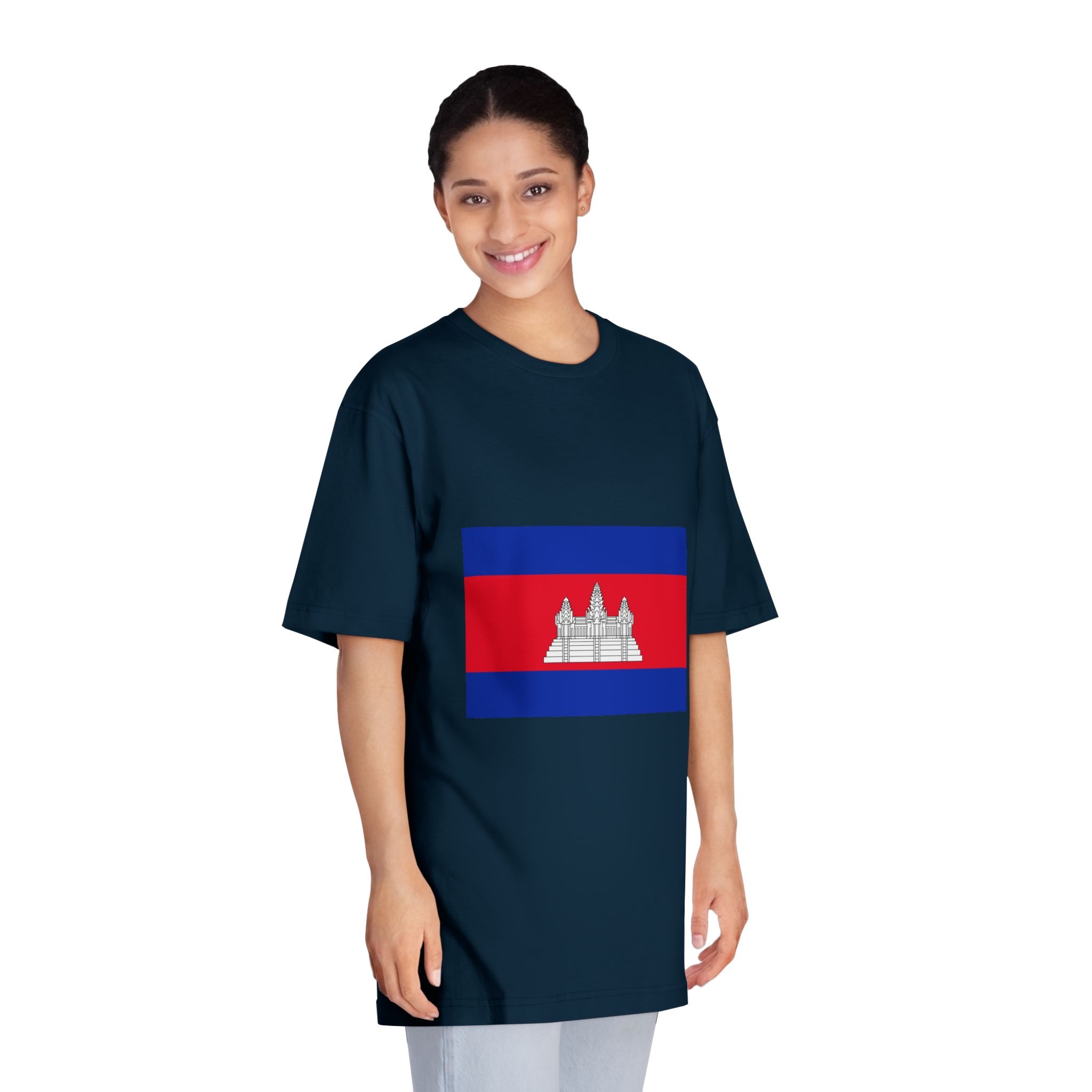 Flag of Cambodia Unisex Classic Crewneck T Shirt - Image 19