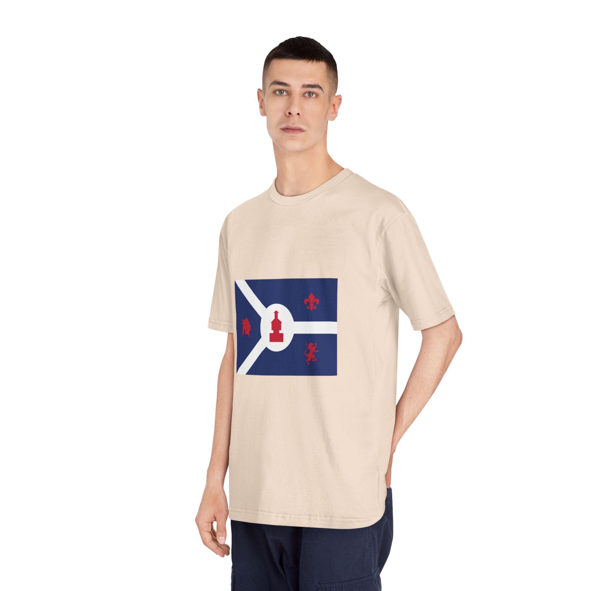 Flag of Fort Wayne, Indiana Unisex Classic Crewneck T Shirt - Image 12