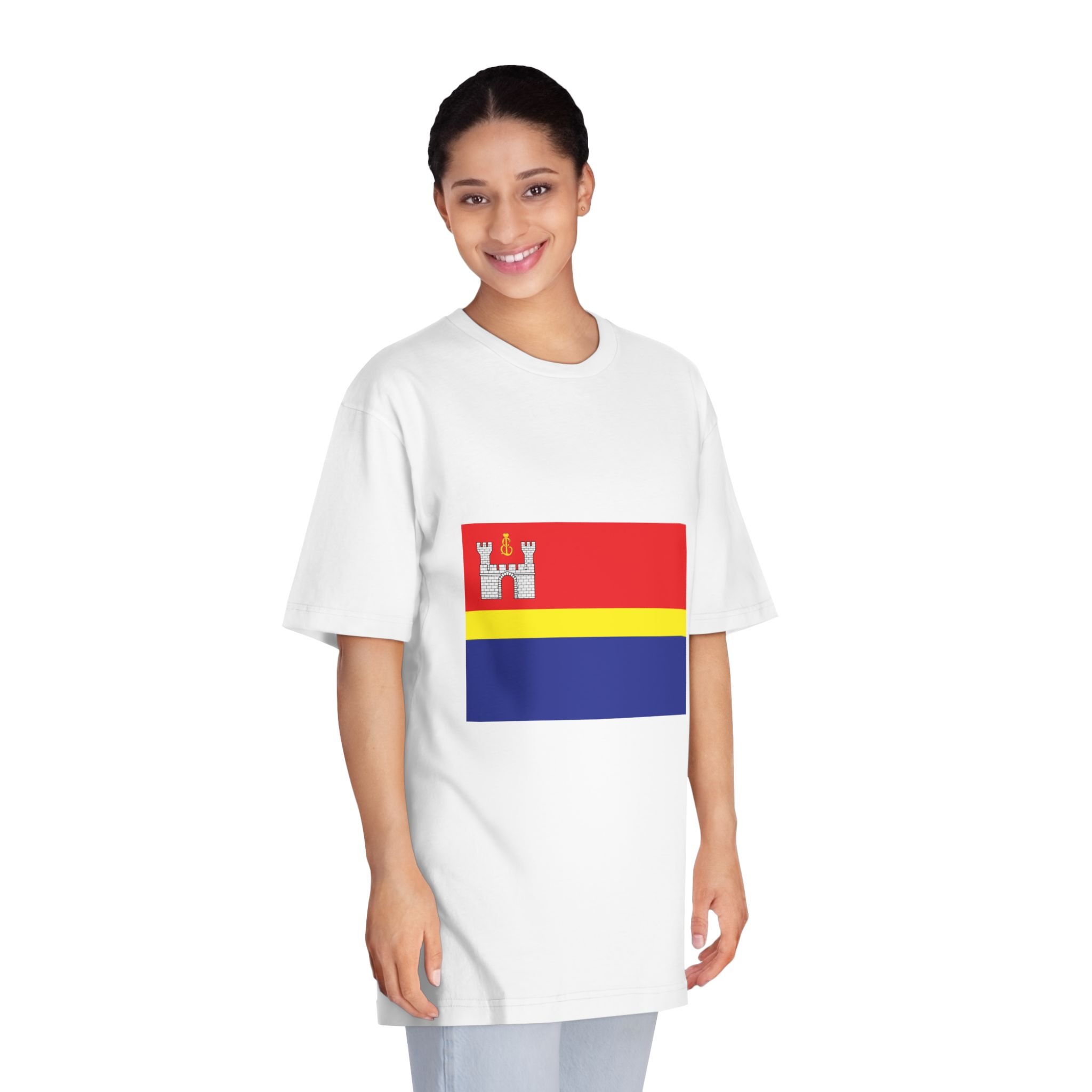 Flag of Kaliningrad Oblast Unisex Classic Crewneck T Shirt - Image 3
