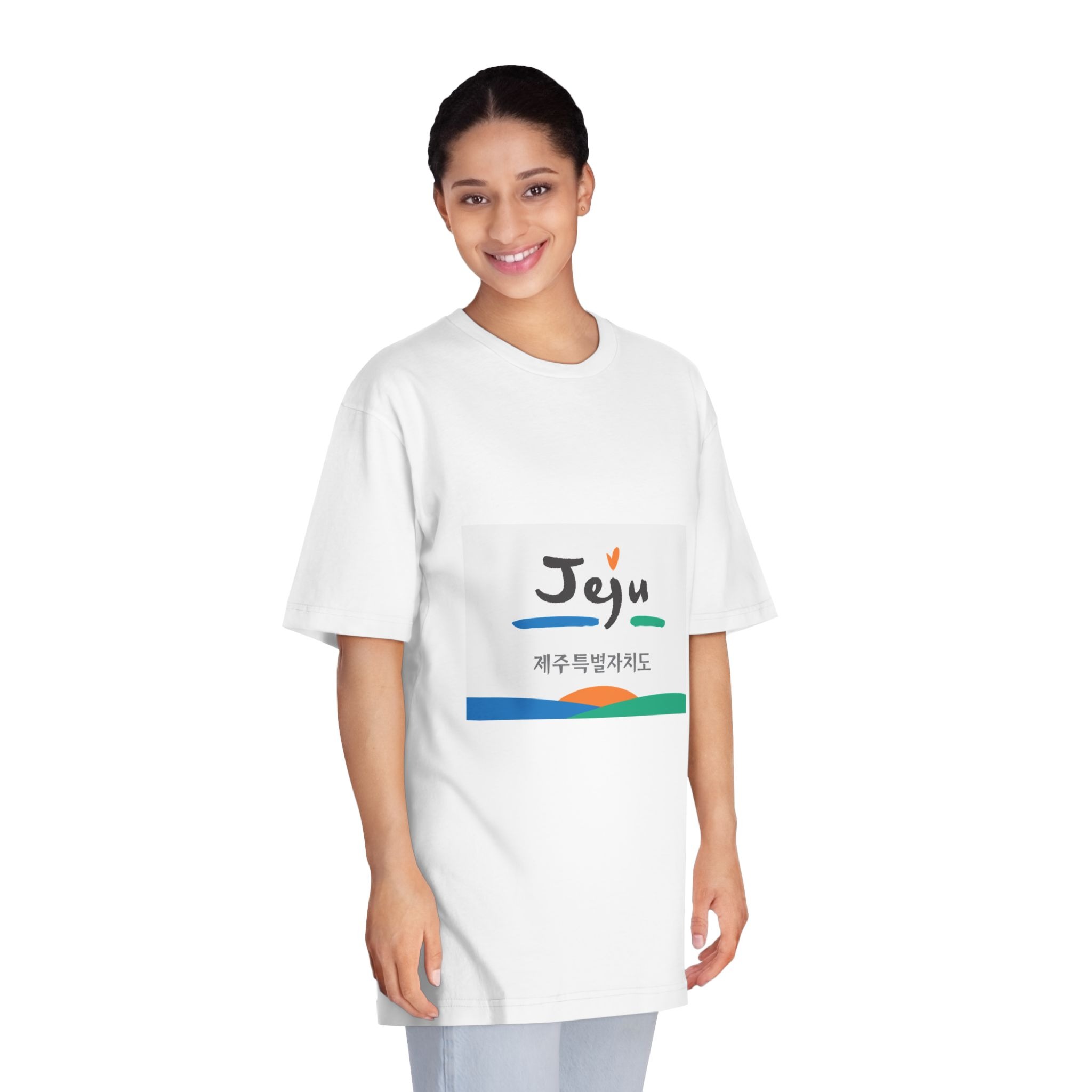 Flag of Jeju Province Unisex Classic Crewneck T Shirt - Image 3