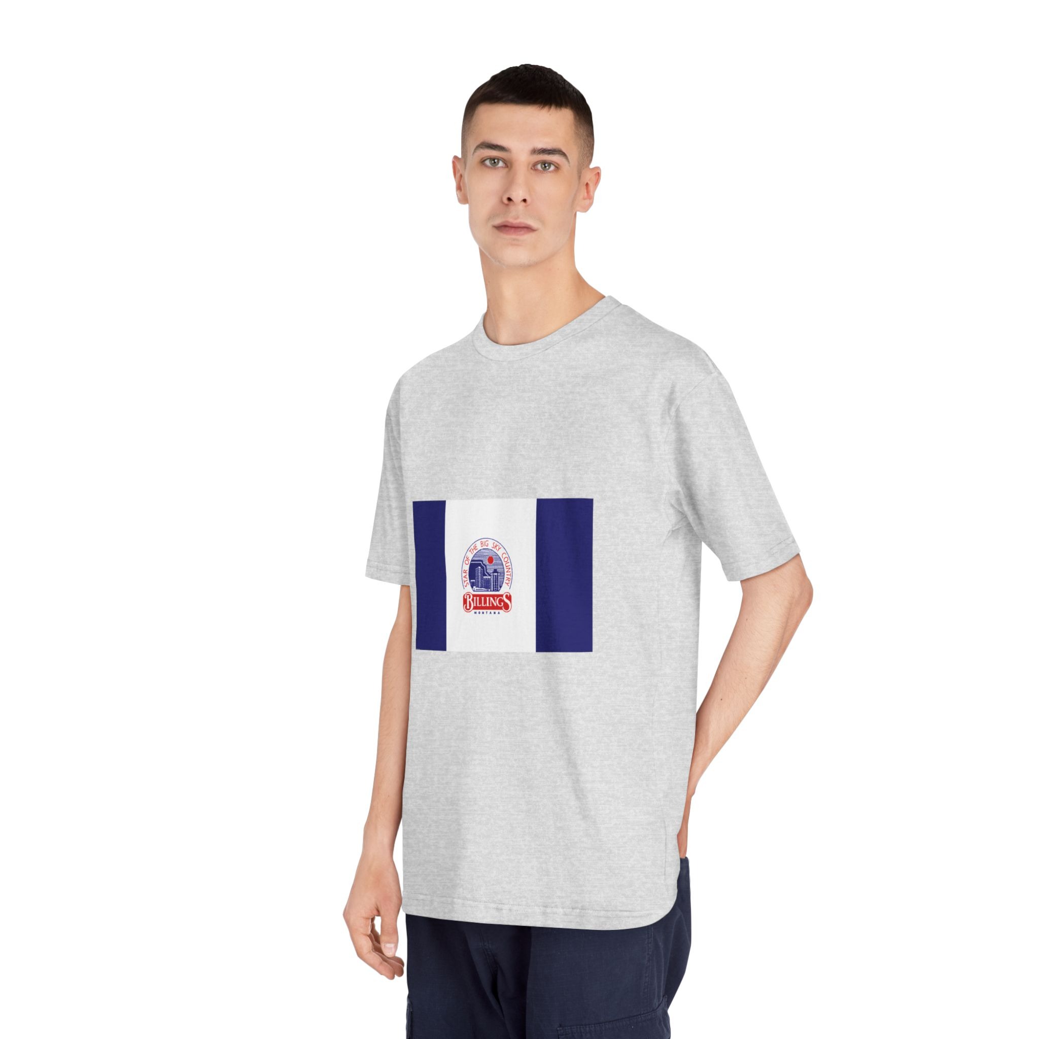 Flag of Billings, Montana Unisex Classic Crewneck T Shirt - Image 16