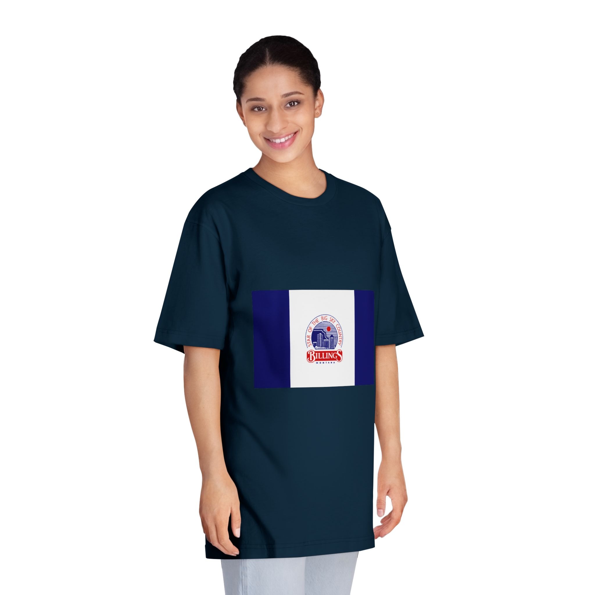 Flag of Billings, Montana Unisex Classic Crewneck T Shirt - Image 19
