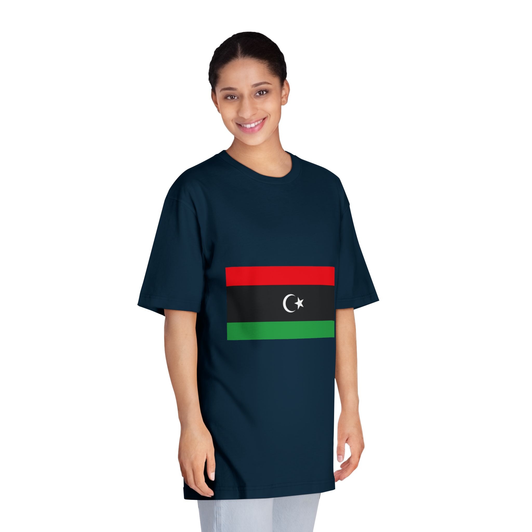 Flag of Libya Unisex Classic Crewneck T Shirt - Image 19