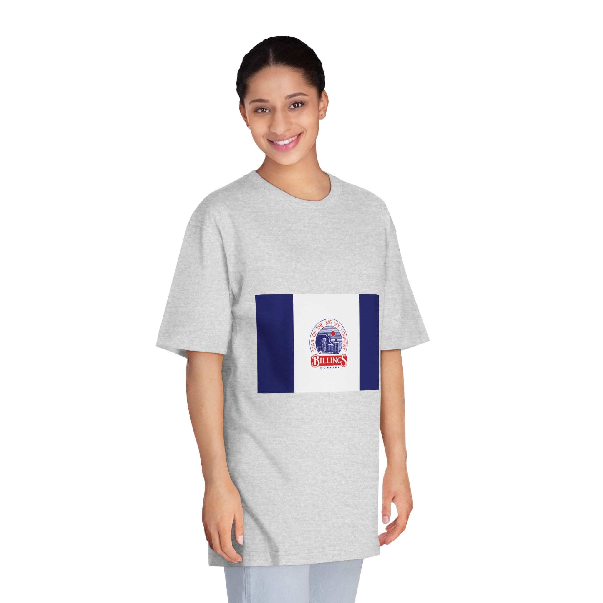 Flag of Billings, Montana Unisex Classic Crewneck T Shirt - Image 15