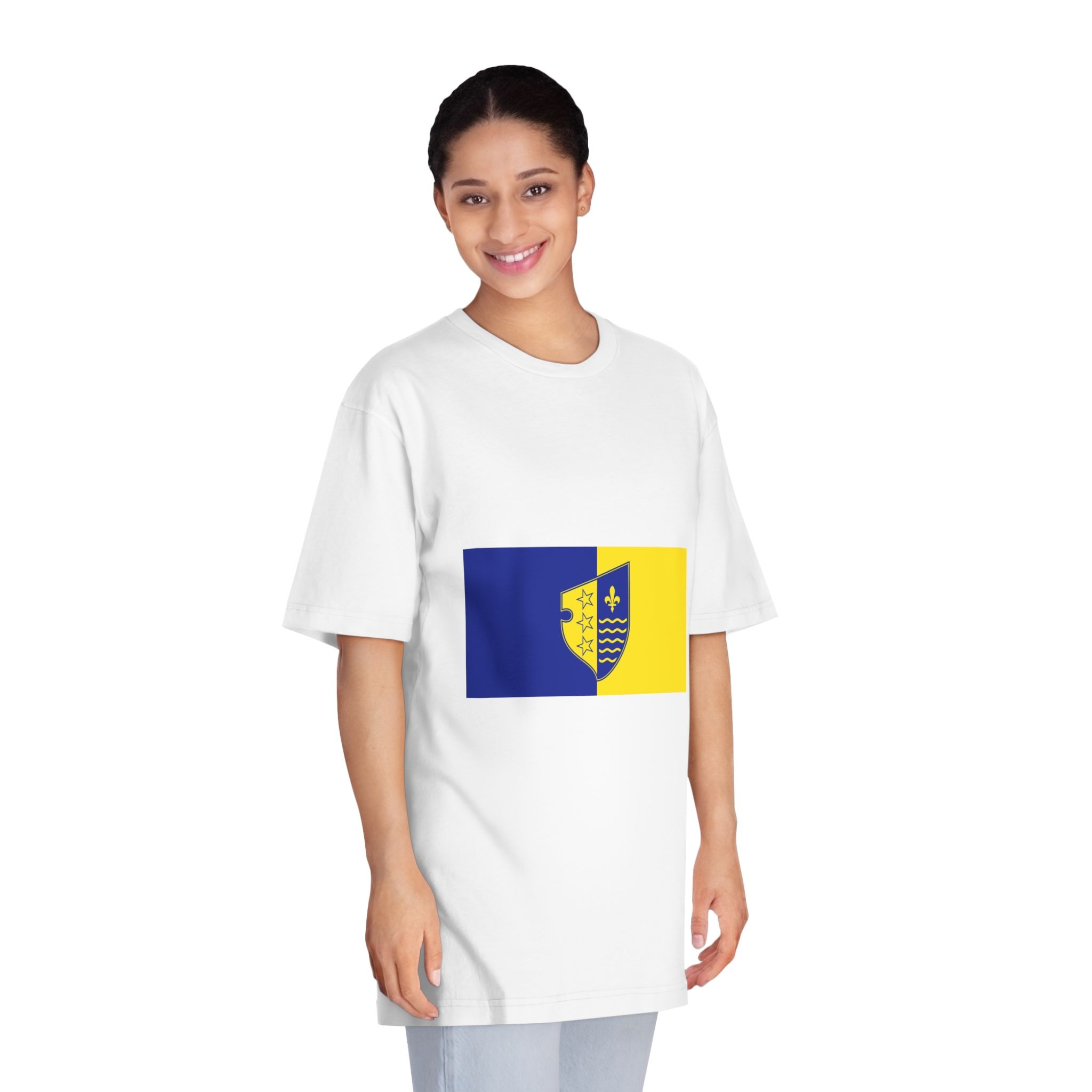 Flag of Bosnian Podrinje Unisex Classic Crewneck T Shirt - Image 3