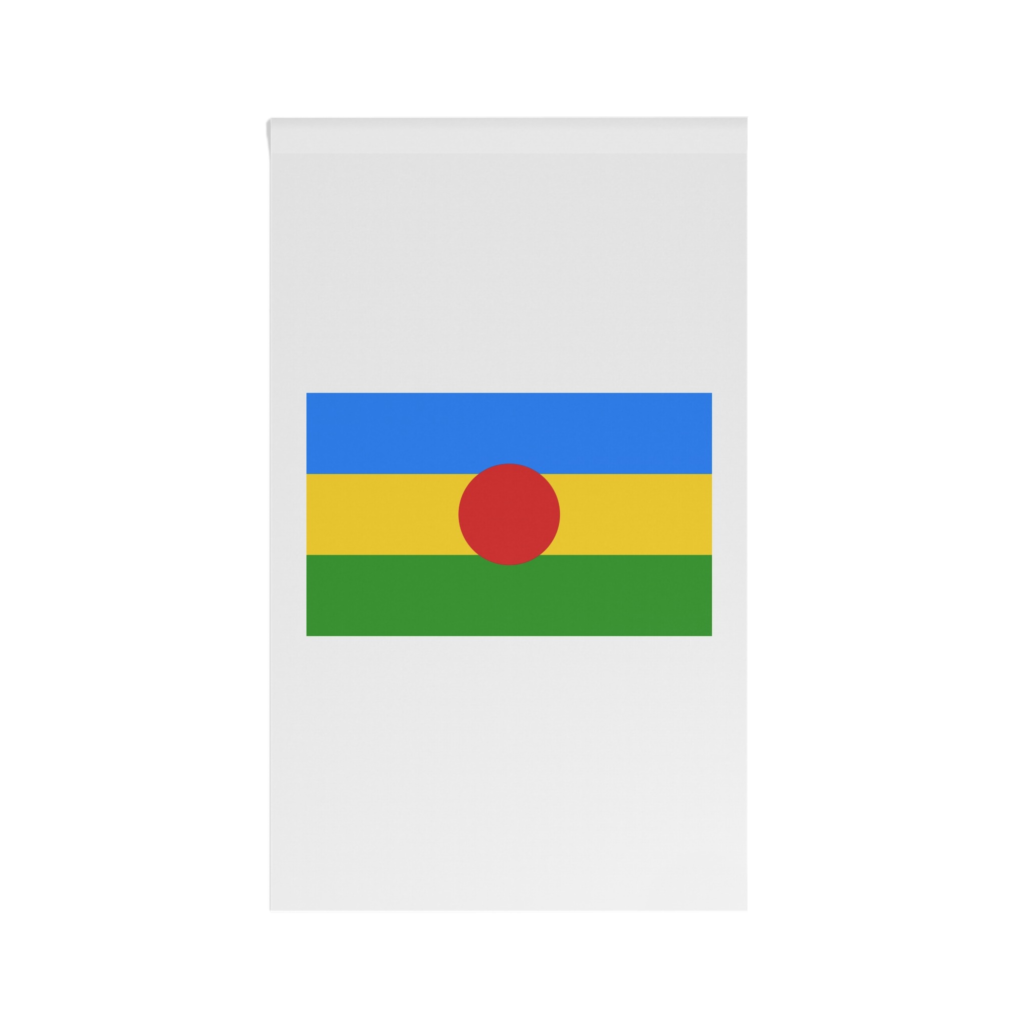 Flag Palaung Taang Ethnic Banner With Blueyellowgreen Stripes Red Sun Symbol Taang House Banner - Image 2